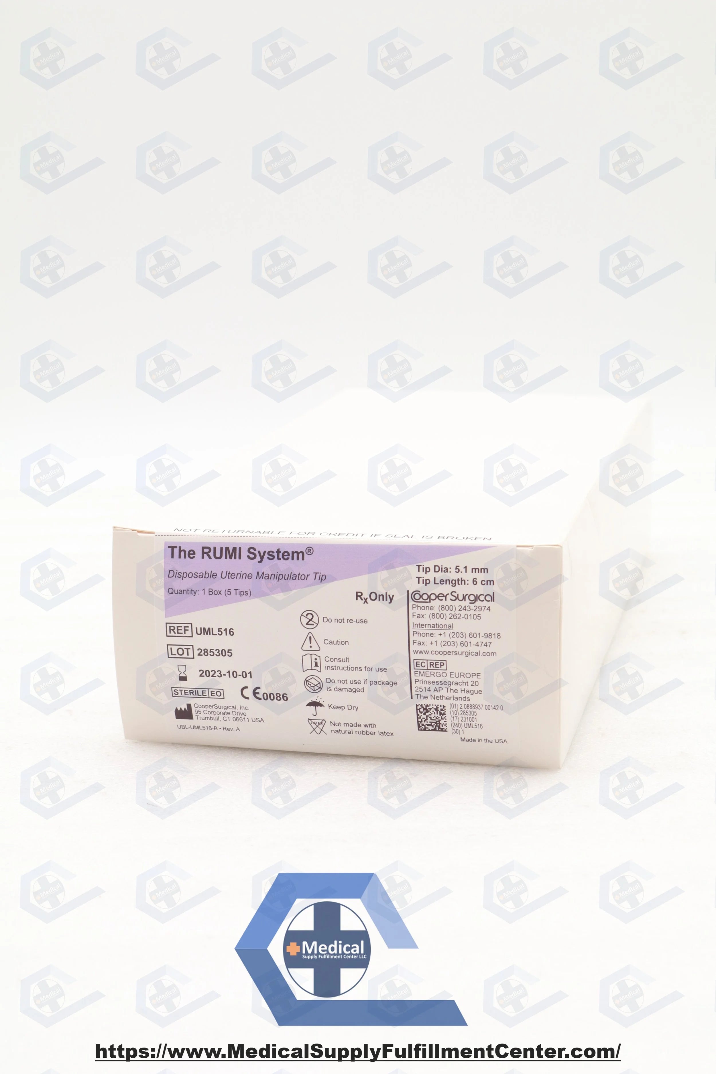 Cooper Surgical | UML516 | THE RUMI SYSTEM UTERINE MANIPULATOR TIP, 5.1MM X 6CM (PURPLE)