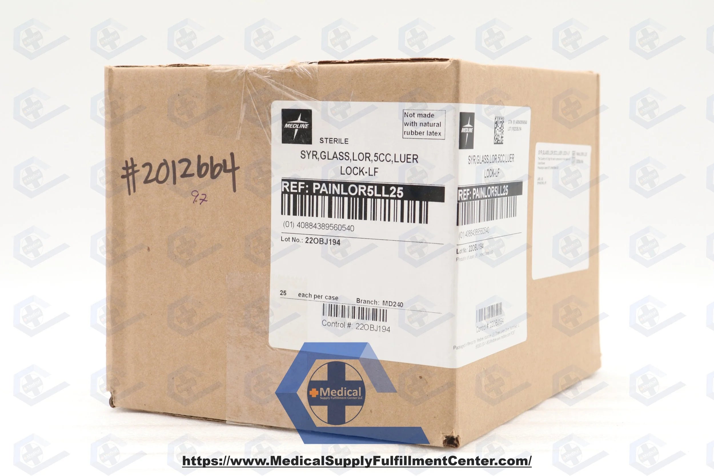 Medline | PAINLOR5LL25 | Syringe, Loss of Resistance (LOR), Glass, Luer Lock, 5 cc