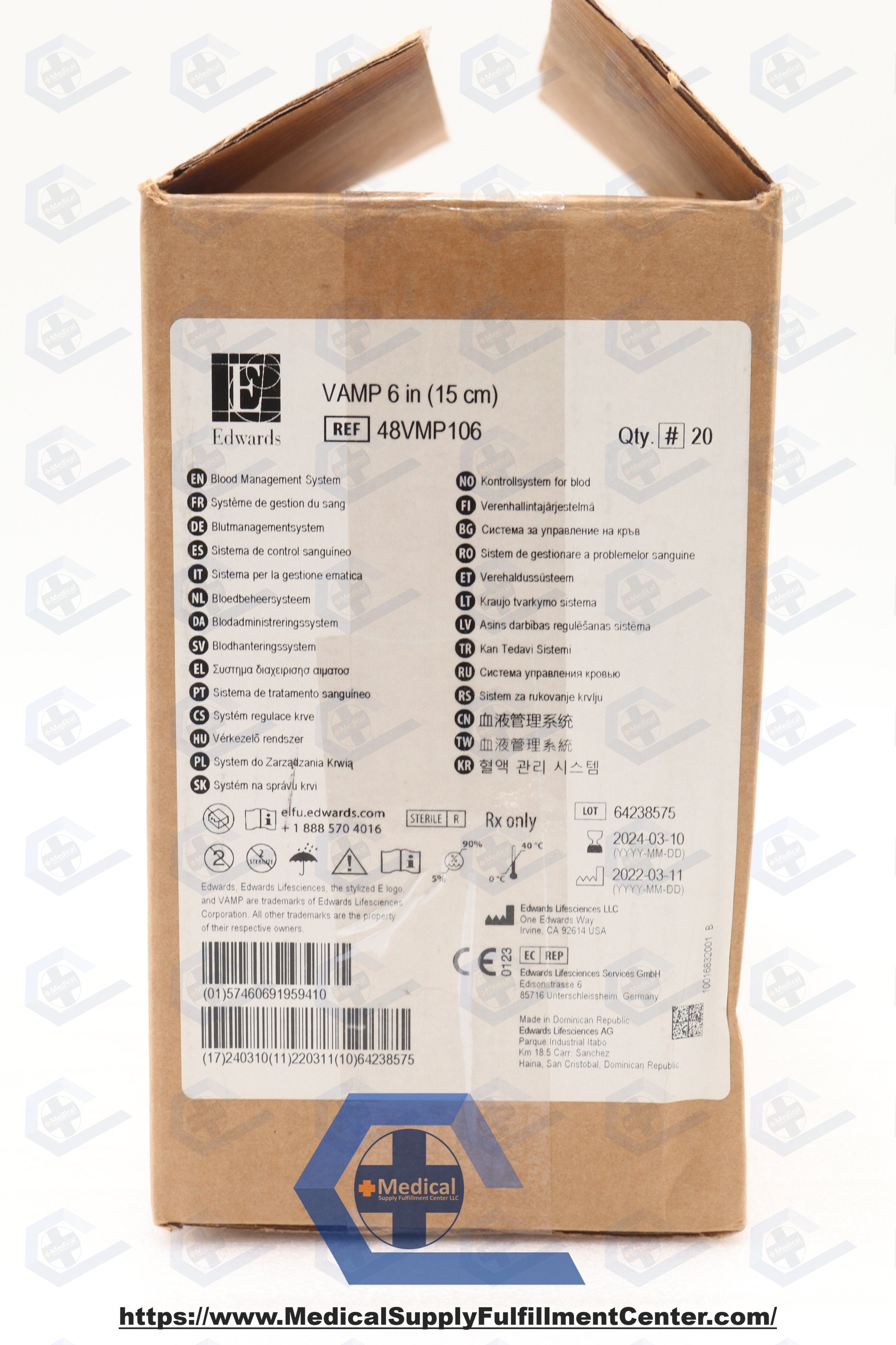 Edwards Lifesciences | 48VMP106 | Standalone VAMP 6" Sampling Kit, Sample Site, Reservoir & Two Shut-off Valves