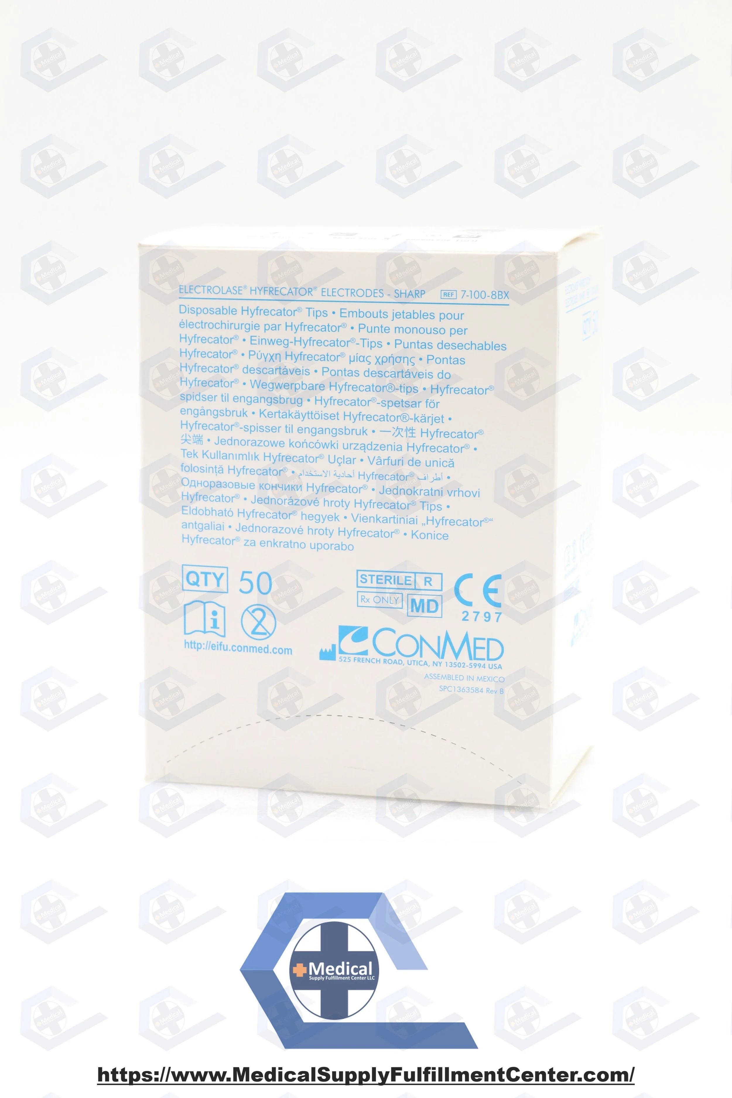 Conmed | 7-100-8BX | Hyfrecator Electrode, White, Plastic Base, Sharp Tip, Disposable, Sterile, Ideal For Pinpoint Coagulation