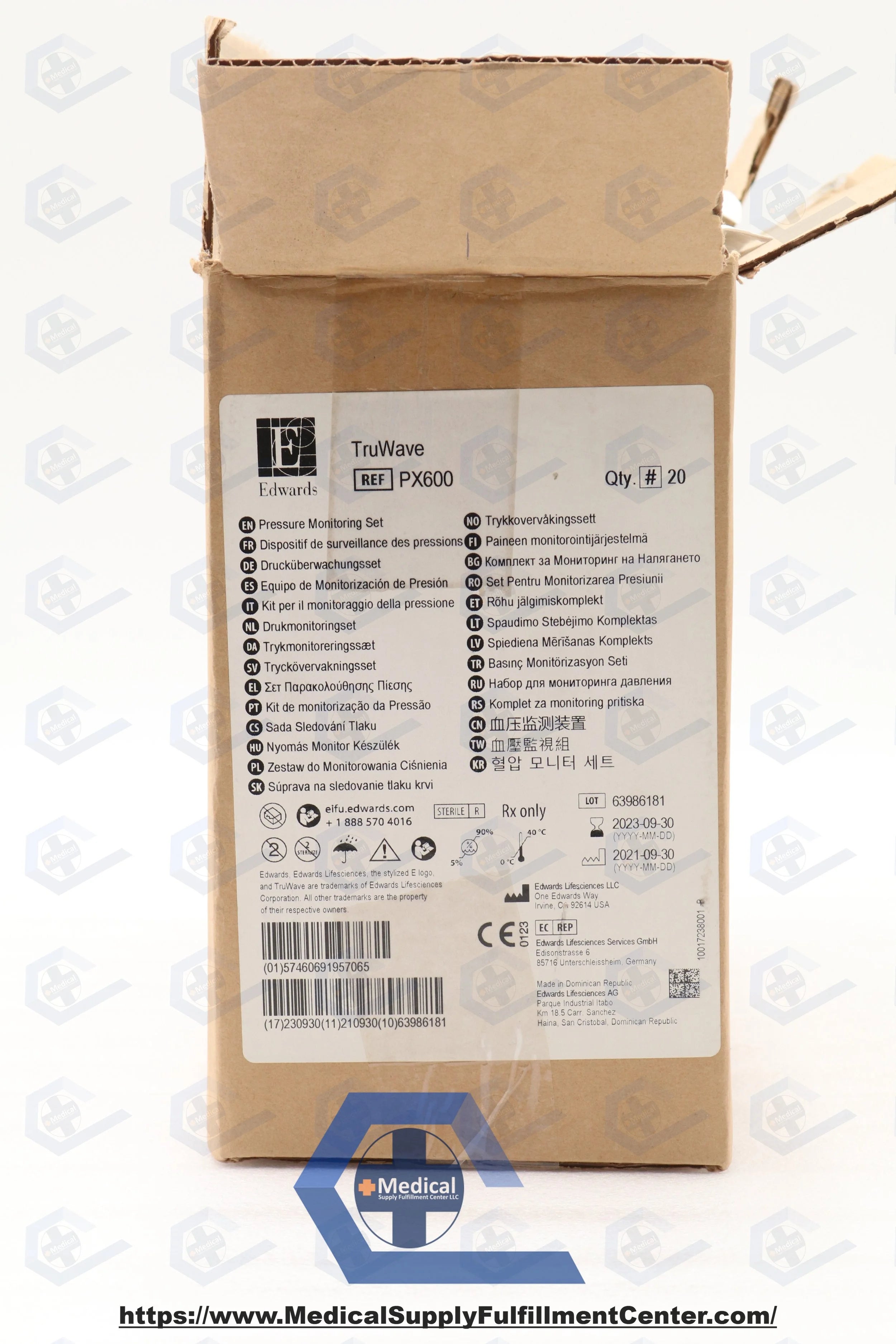 Edwards Lifesciences | PX600 | TruWave Disposable Pressure Transducer with Bonded 1-Way Shutoff Stopcock