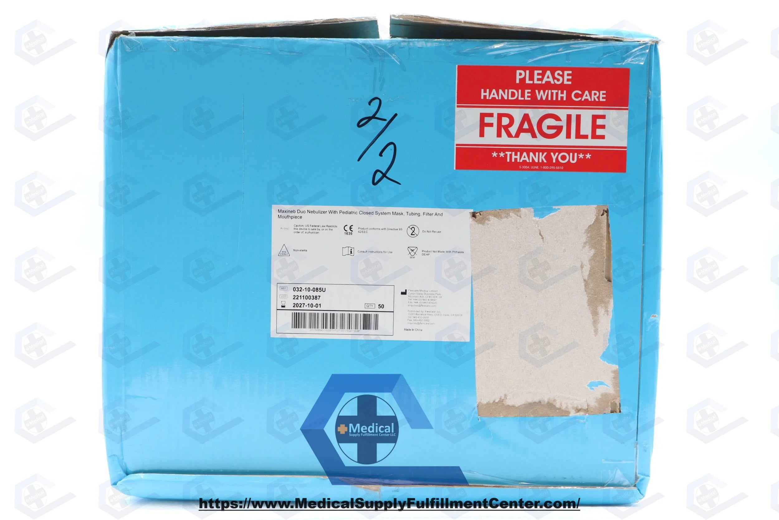 Flexicare | 032-10-085U | NEBULIZER W/PEDIATRIC CLOSED SYSTEM MASK TUBING MOUTHPIECE