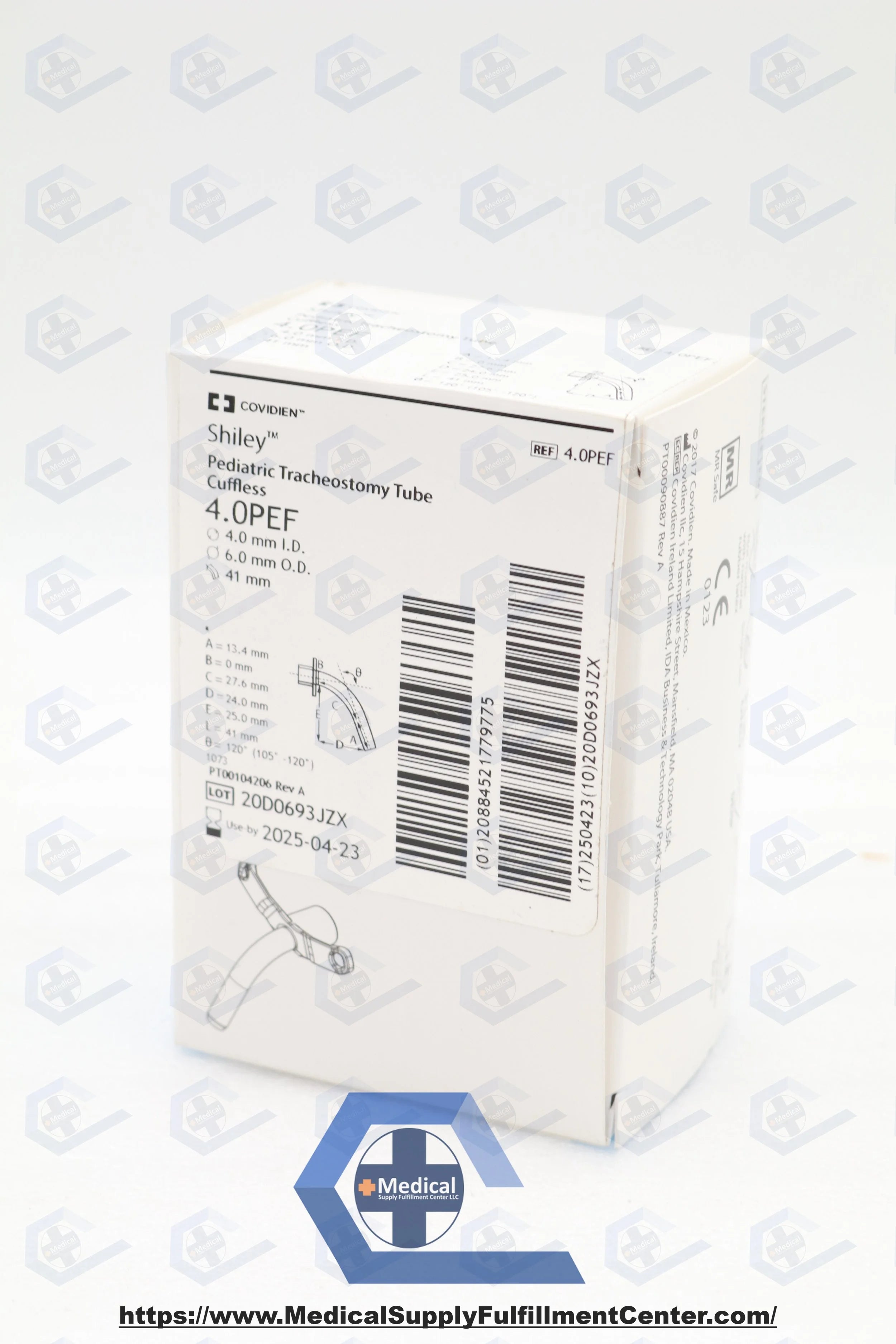 Covidien | 4.0PEF | Shiley Pediatric Tracheostomy Tube Cuffless, 4.0mm I.D., 6.0mm O.D., 41mm