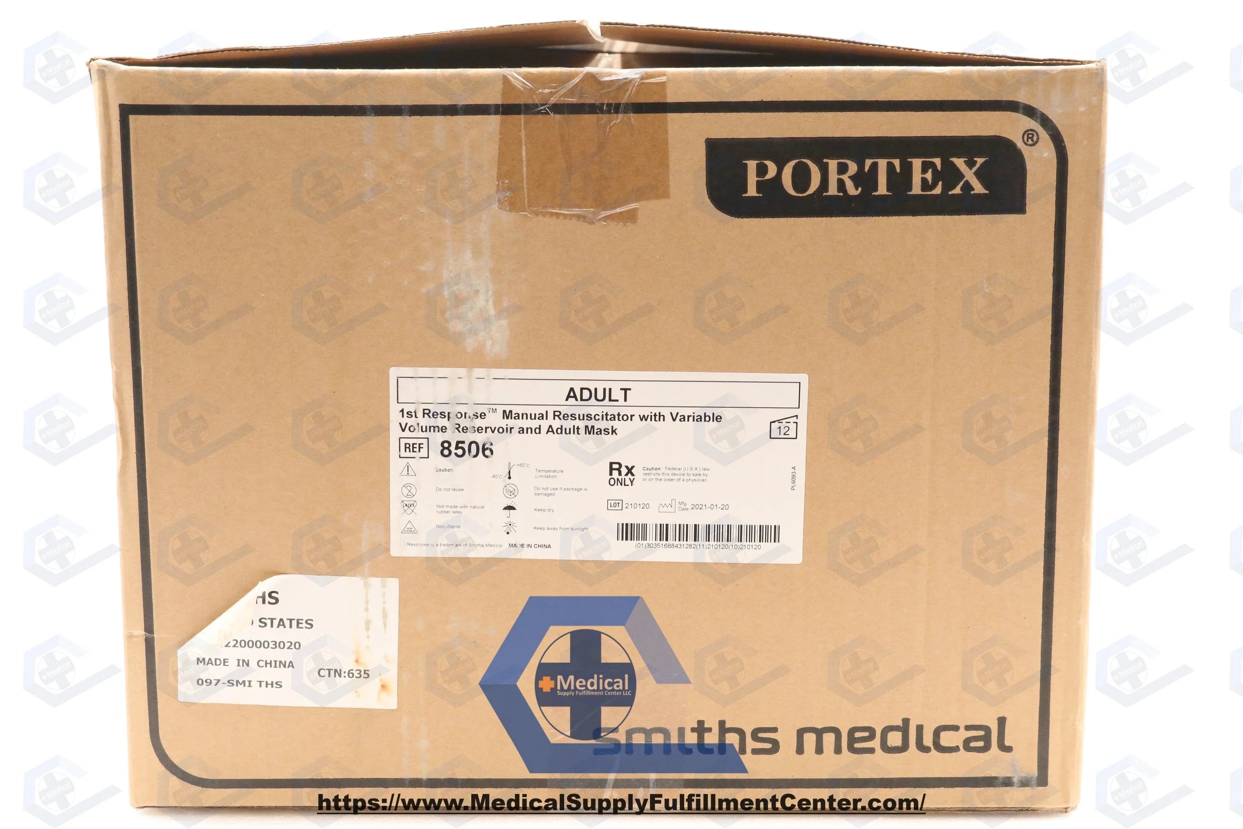 Smiths Medical | 8506 | 1st Response Adult Manual Resuscitator, Reservoir Bag, Adult Mask, with Expandable Tubing