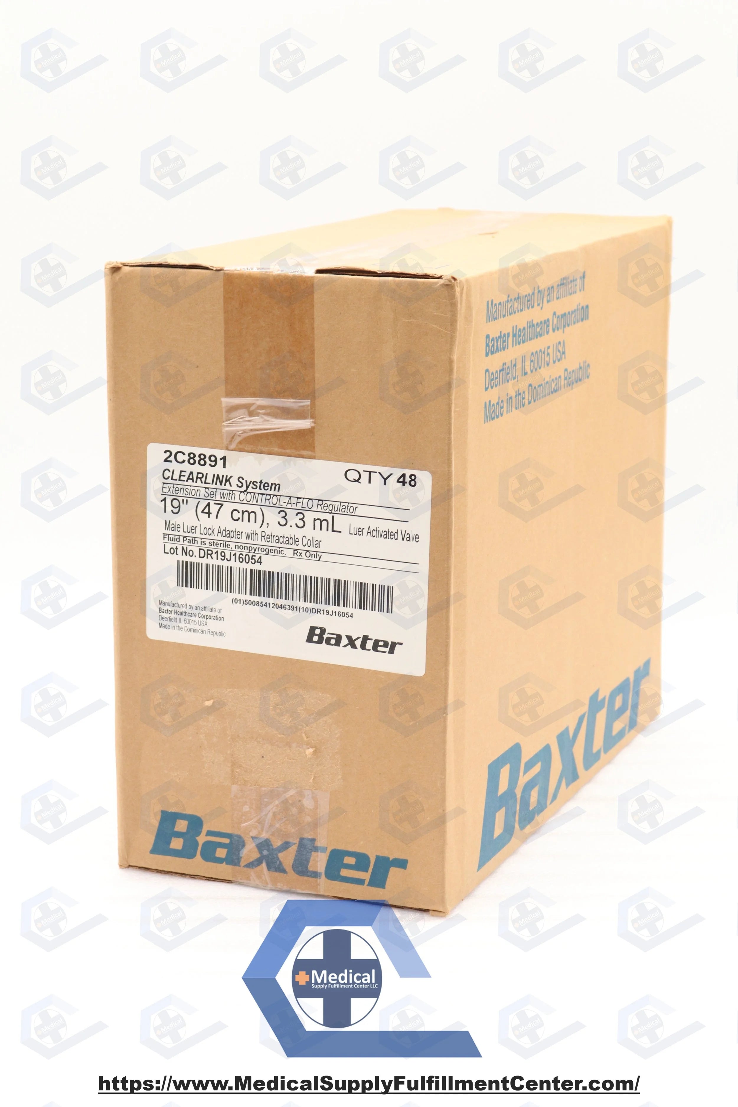 Baxter | 2C8891 | Straight-Type Extension Set, CONTROL-A-FLO Regulator, 19"
