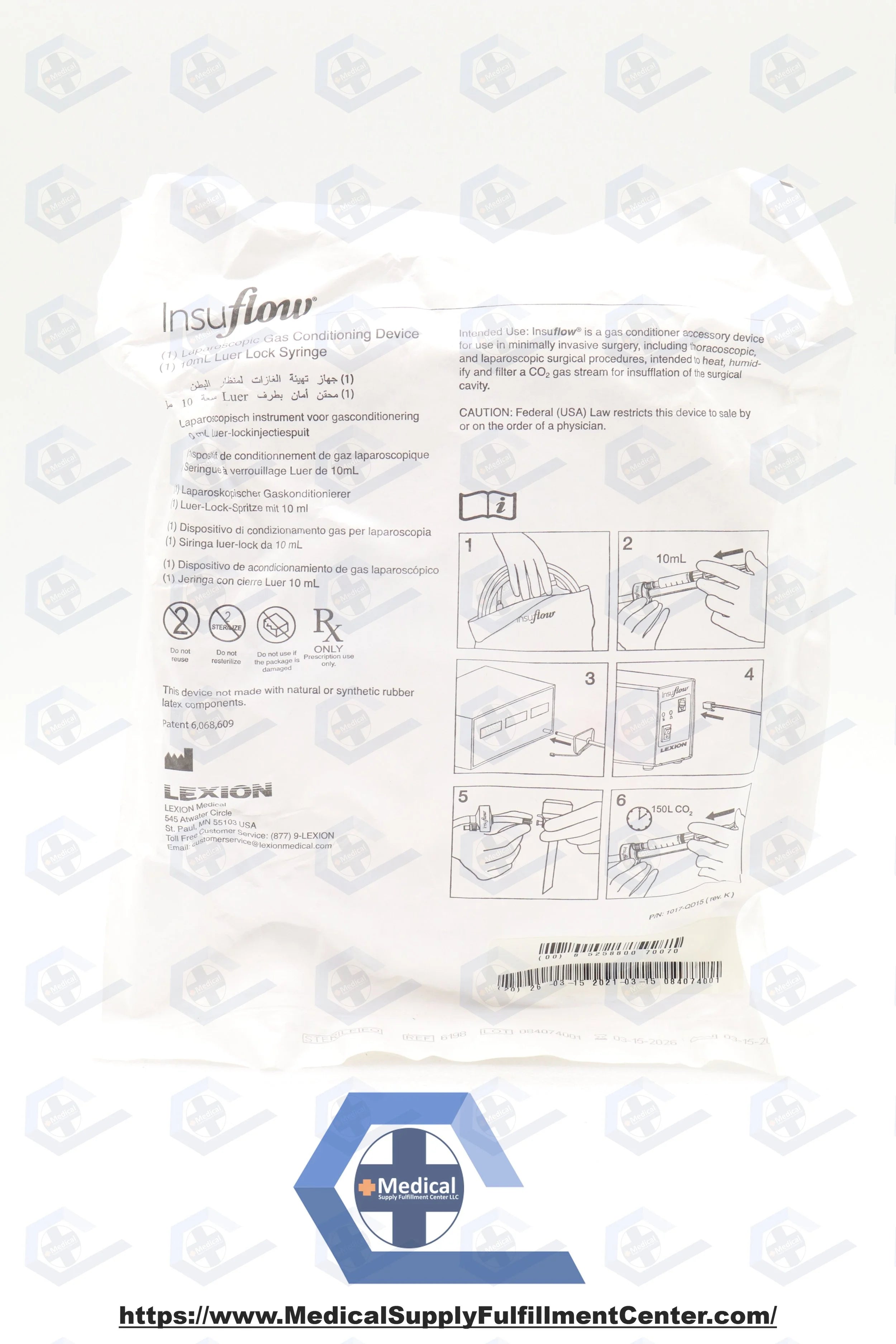 Lexion Medical | 6198 | Insuflow Laparoscopic Gas Conditioning Device Tubing