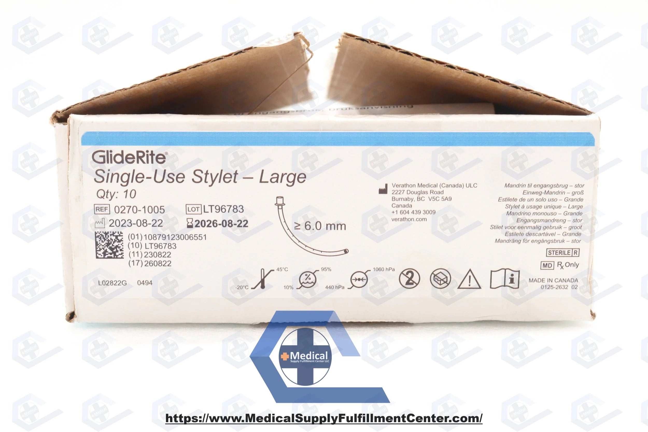 Verathon Medical | 0270-1005 | GLIDESCOPE GLIDERITE SINGLE USE STYLET, LARGE, FOR USE WITH ET TUBES 6.0 AND LARGER