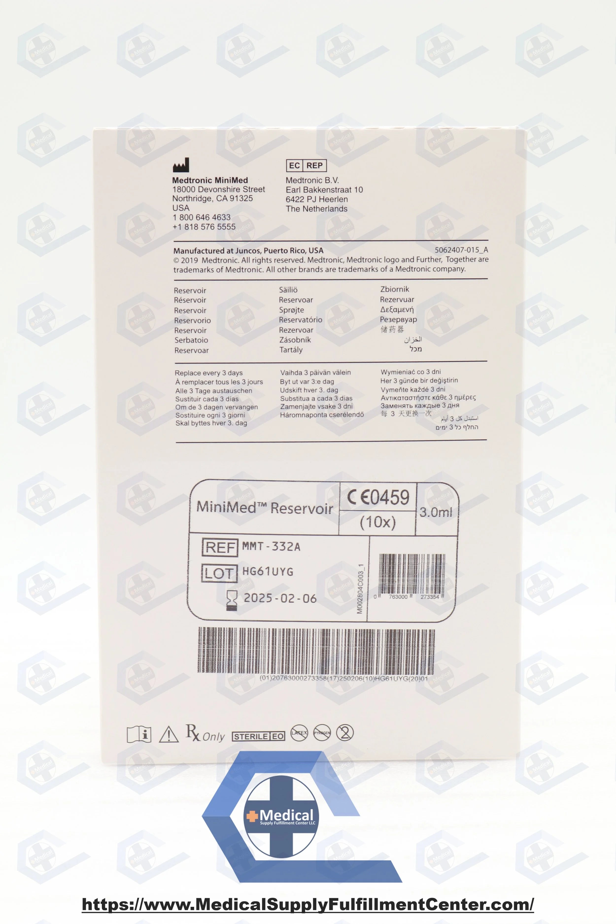Medtronic | MMT-332A | RESERVIOR, PUMP, PARADIGM, 3ML, LL, SILICONE