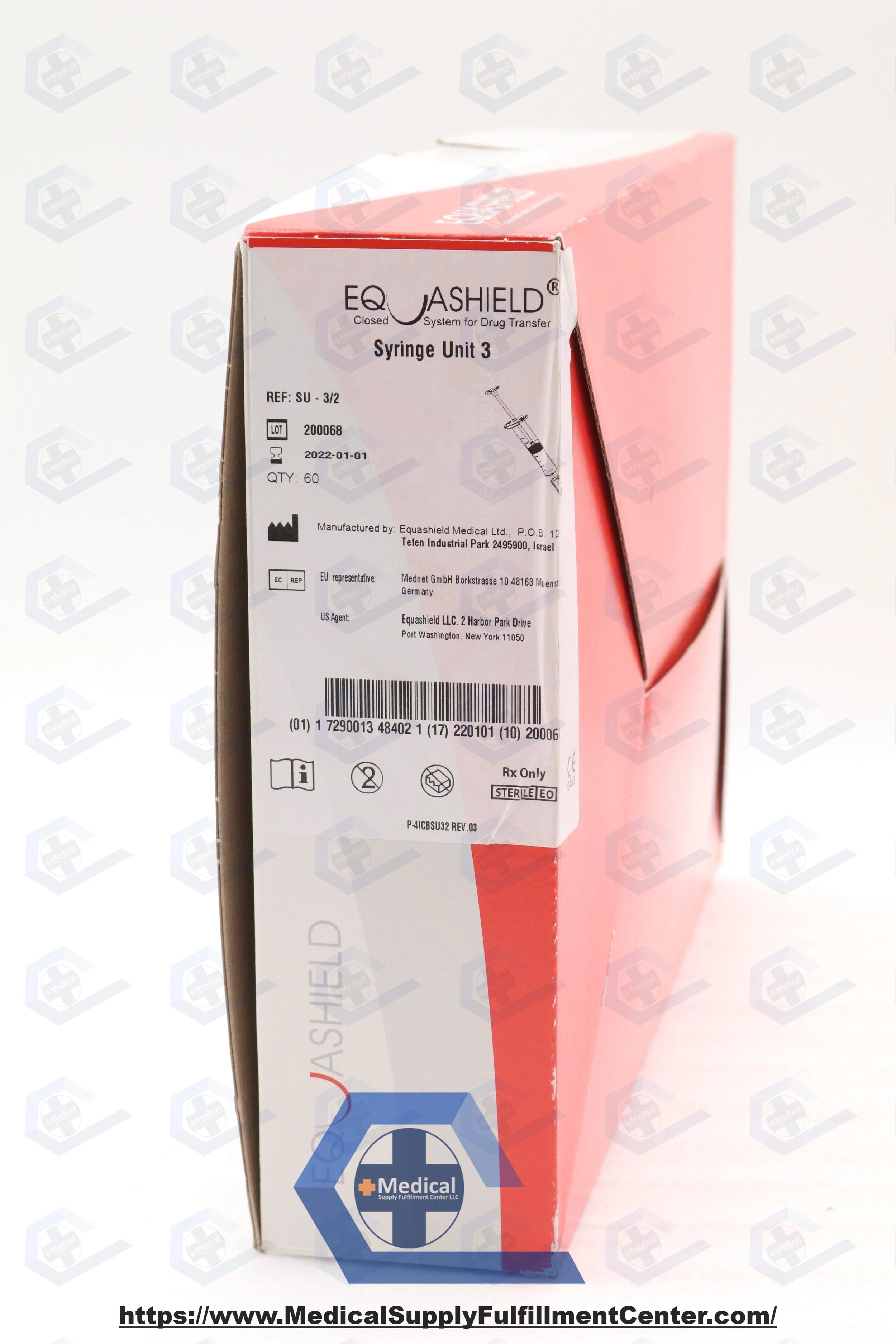 Equashield | SU-3/2 | Closed System Drug Transfer Device and Components - Syringe Unit, 3 mL