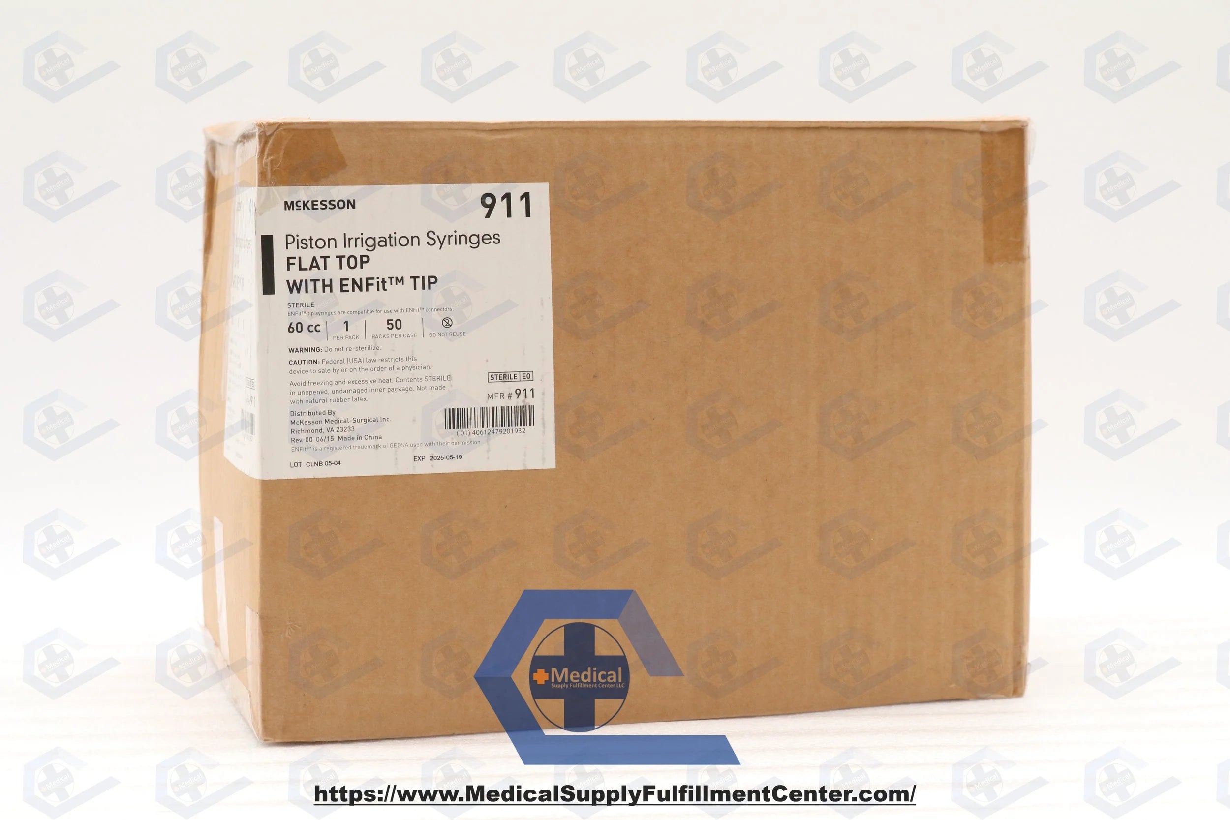 McKesson | 911 | Piston Irrigation Syringe Flat Top with Enfit Tip