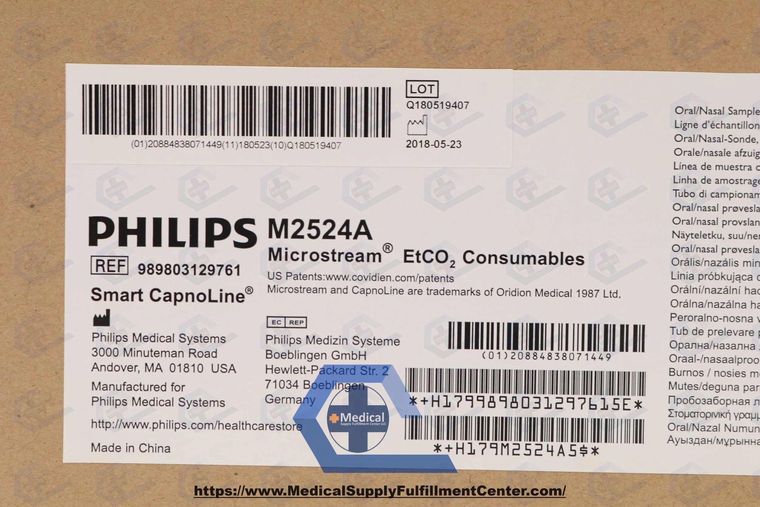 Philips | M2524A | Microstream etCO2 Filterline, Smart CapnoLine, Oral-Nasal, Pediatric (989803129761)