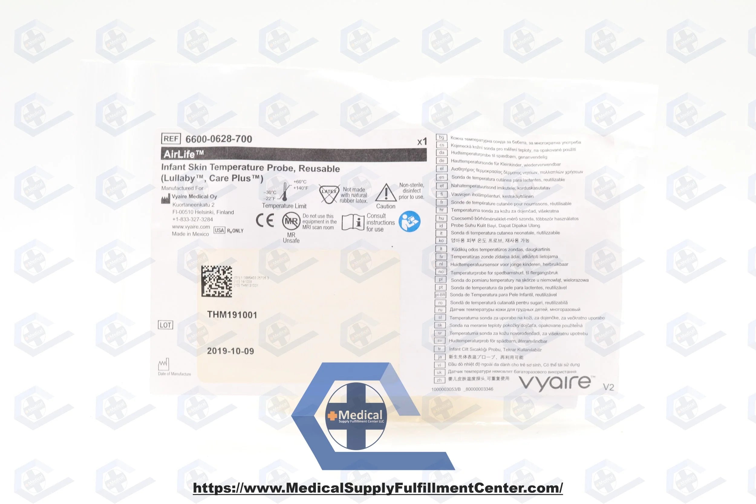 Vyaire Medical | 6600-0628-700 | AirLife Infant Skin Temperature Probe, Reusable