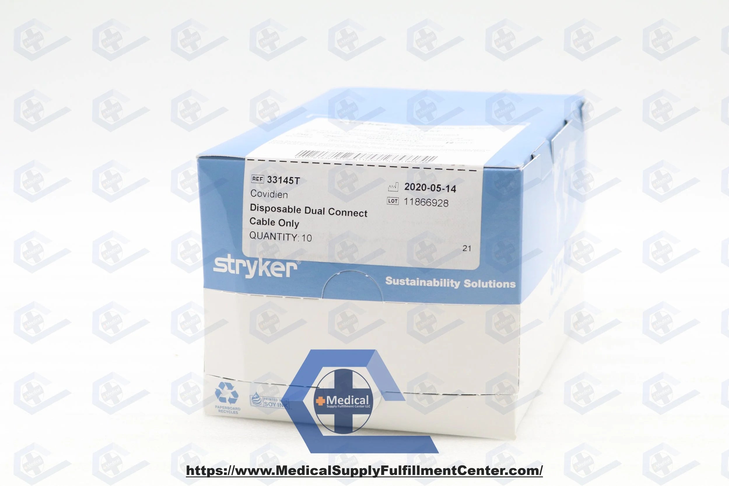Stryker | 33145T | (Covidien) Leadwire Systems 9ft (108in) (274cm) CABLE, DISPOSABLE, DUAL CONNECT REPROCESSED