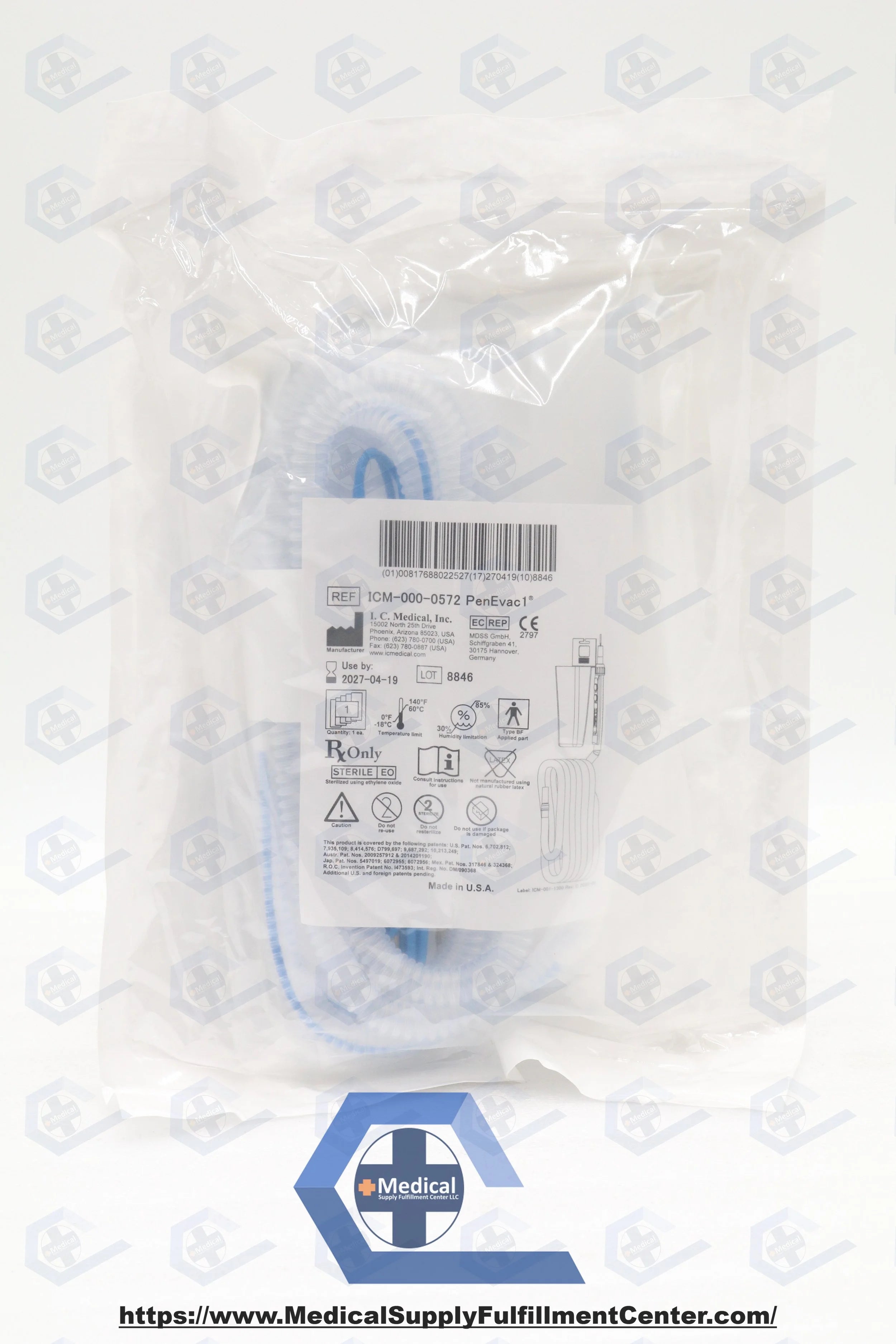 I.C. Medical | ICM-000-0572 | PENEVAC1 NON-STICK BLADE 10'TUBE, UNIVERSAL CONNECTORS AND HOLSTER