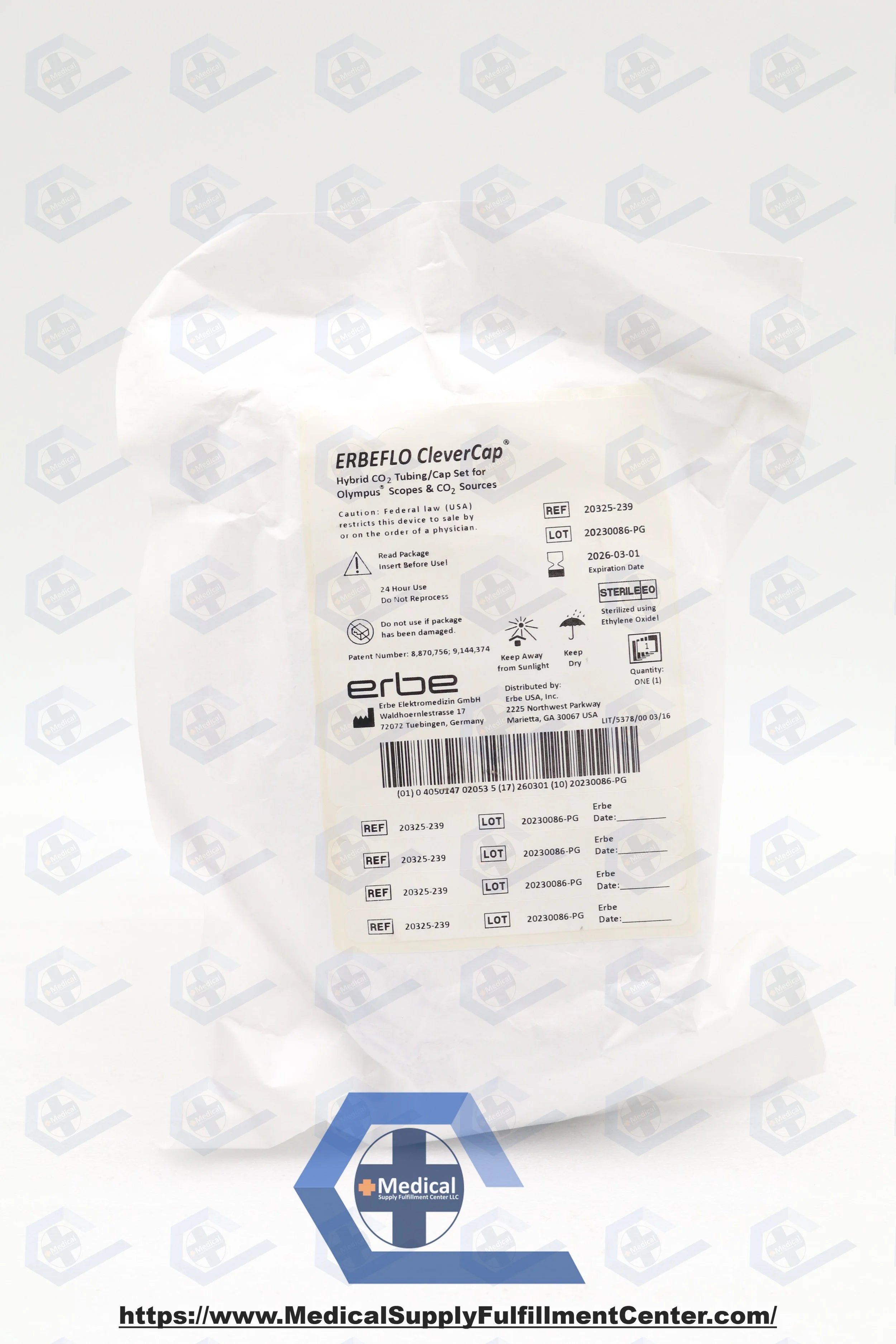 ERBE | 20325-239 | Hybrid CO2 Tubing/Cap Set, Sterile, For Olympus Scopes and CO2 Sources