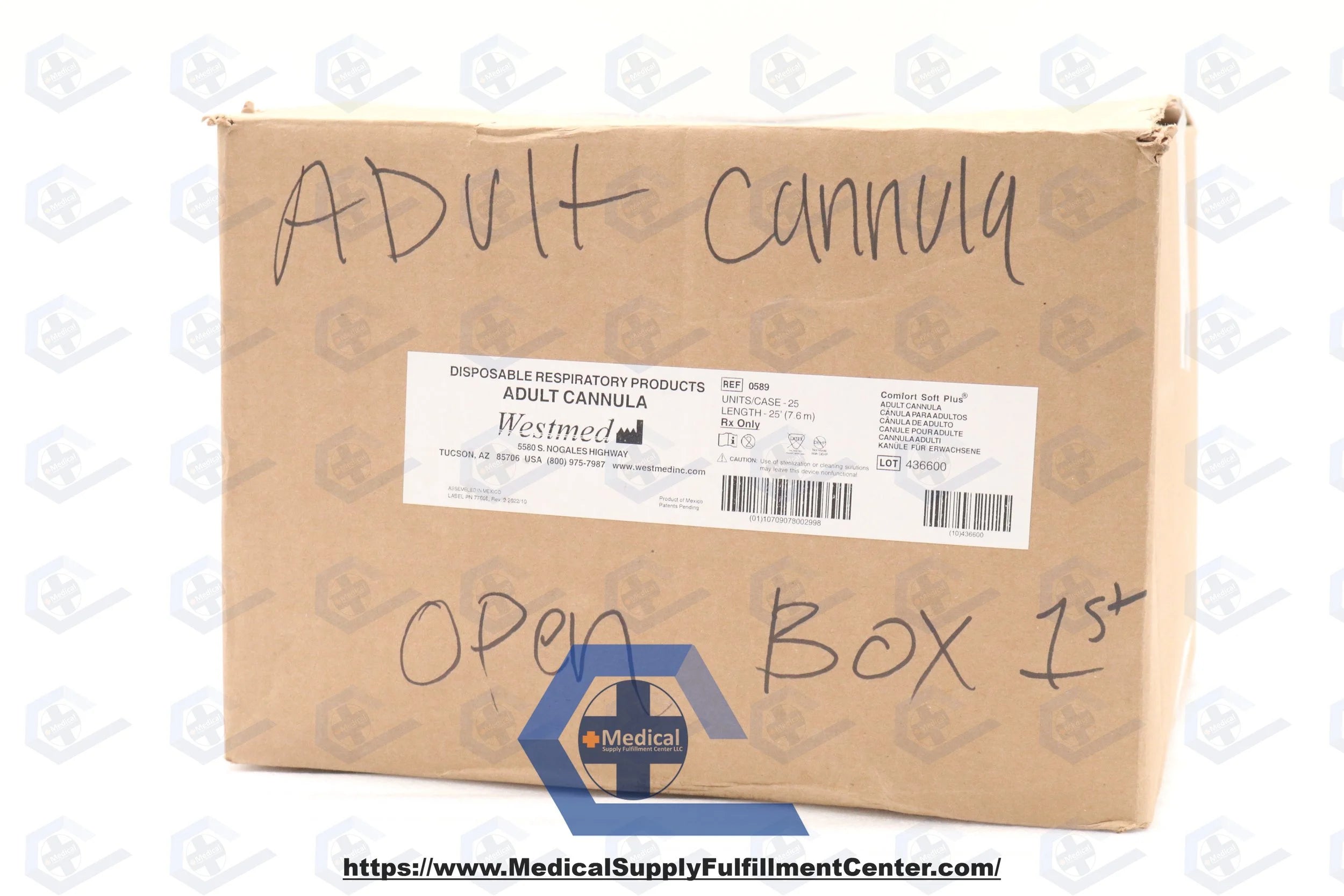 Westmed | 0589 | Adult Comfort Soft Plus Cannula with 25' Kink Resistant Tubing