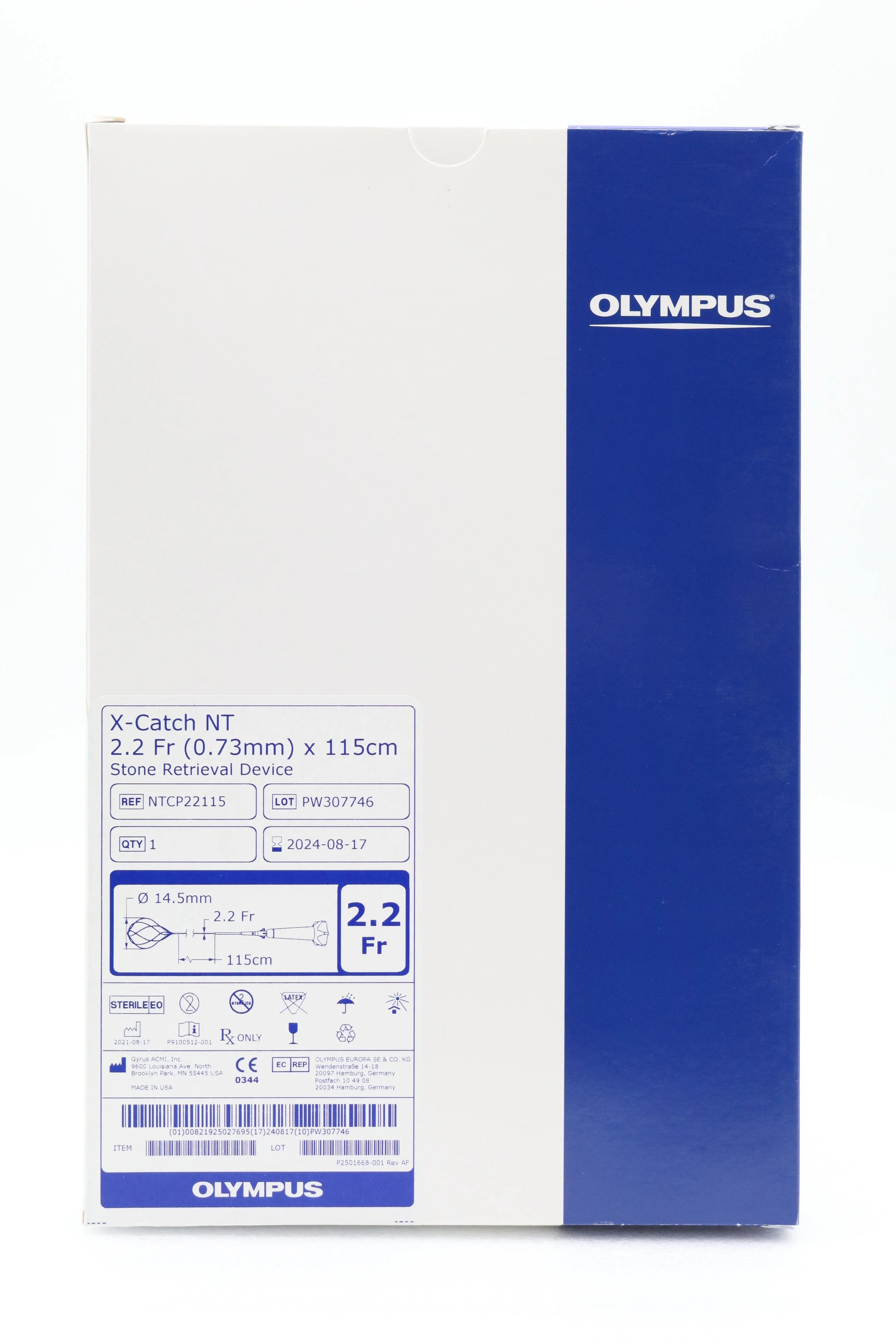 Olympus | NTCP22115 | X-Catch NT 2.2 Fr (0.73mm) x 115cm Stone Retrieval Device