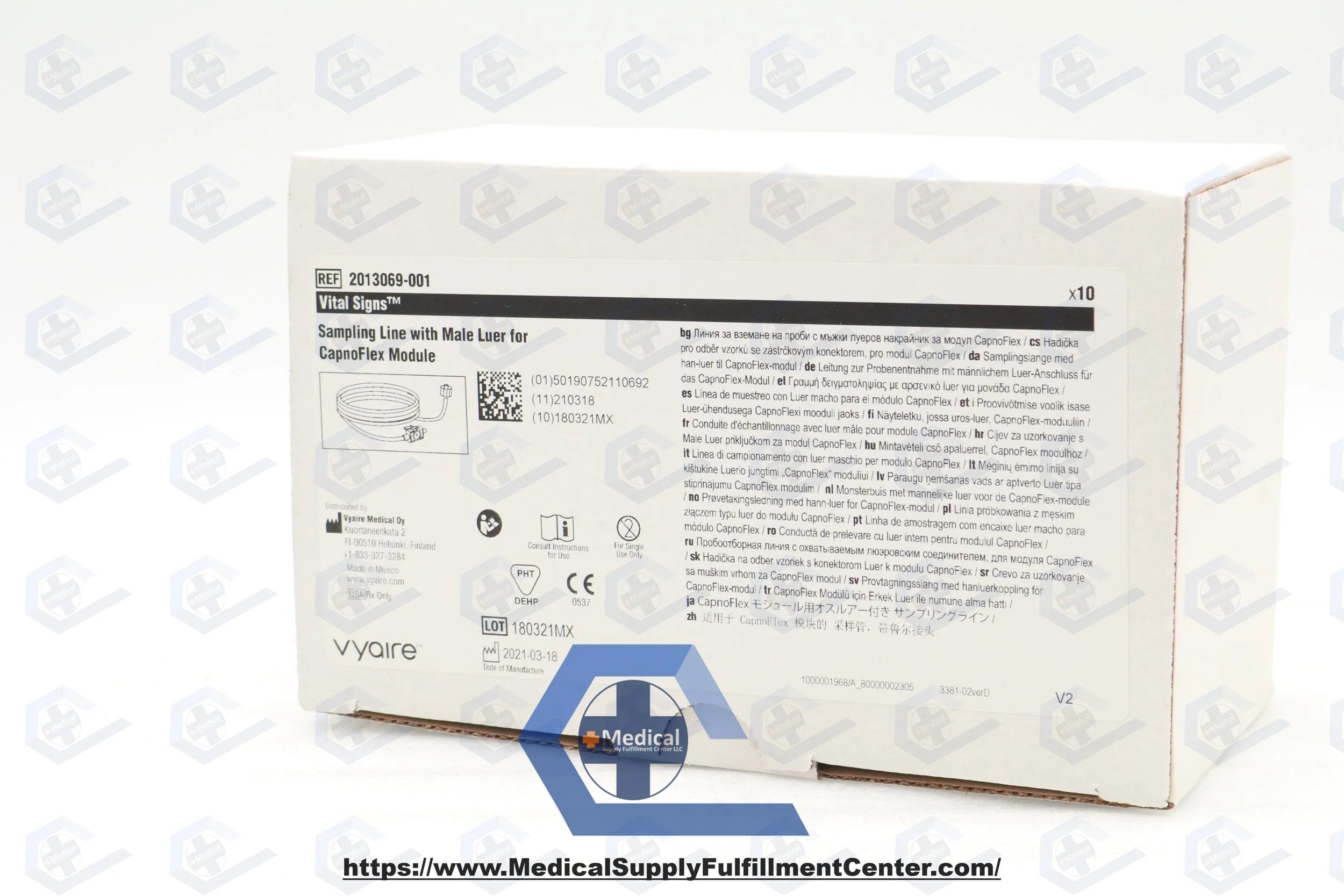 Vyaire Medical | 2013069-001 | Vital Signs Sampling Line W/Male Luer For CapnoFlex Module