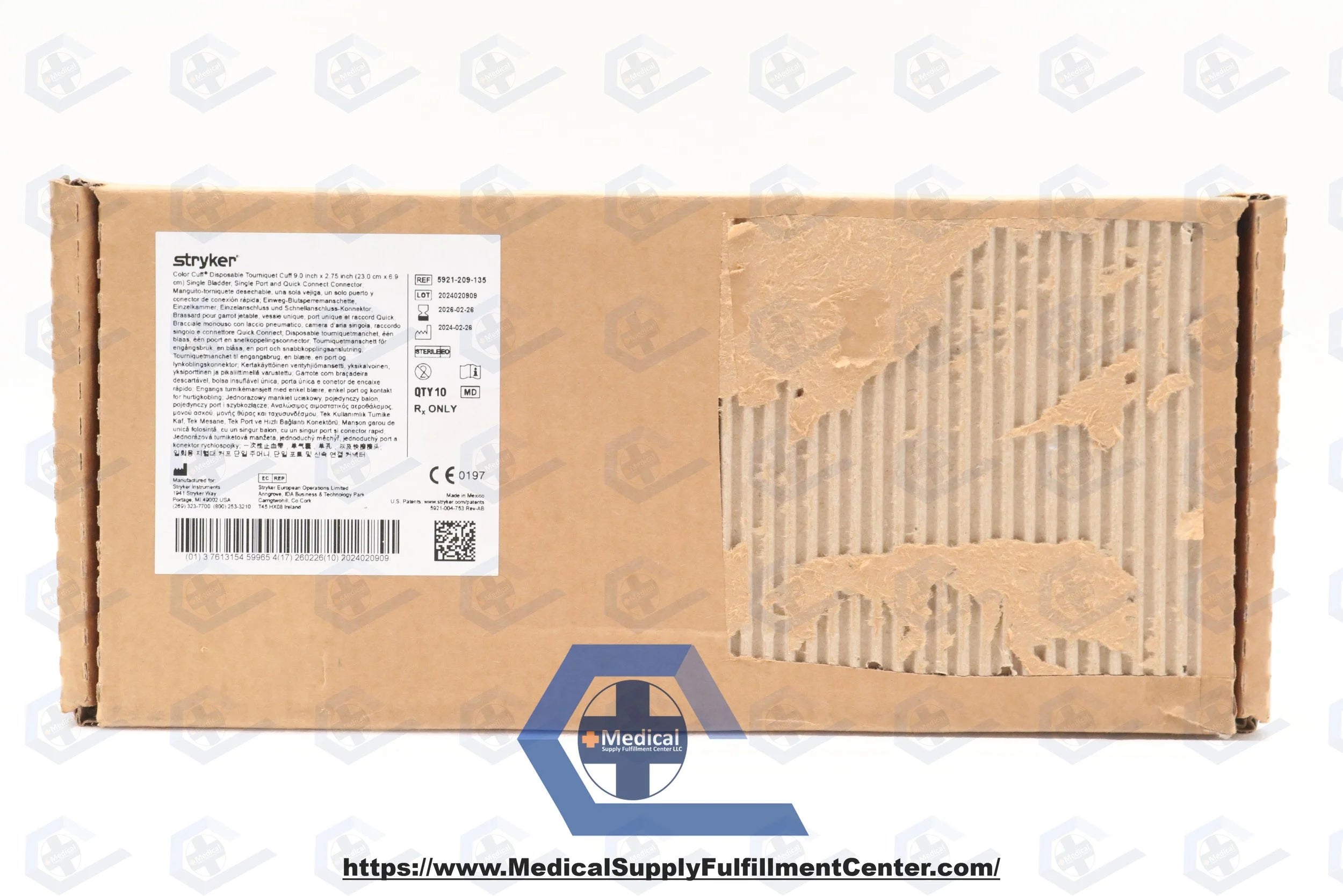 Stryker | 5921-209-135 | Color Cuff Tourniquet Single Bladder & Port, Quick 9" x 2.75"