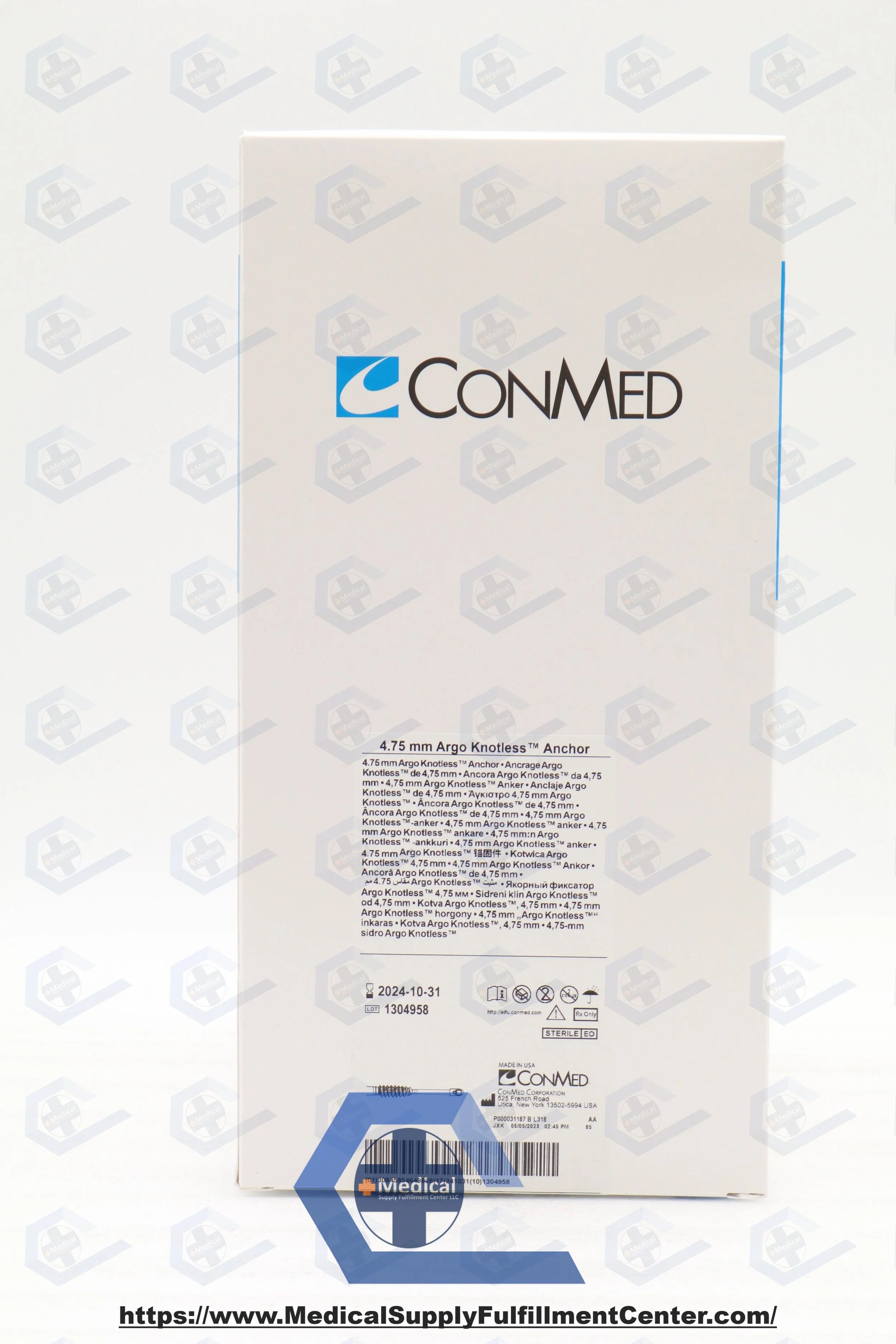 Conmed | K475 | Argo Knotless Suture Anchor w/1mm Hi-Fi Ribbon 4.75mm