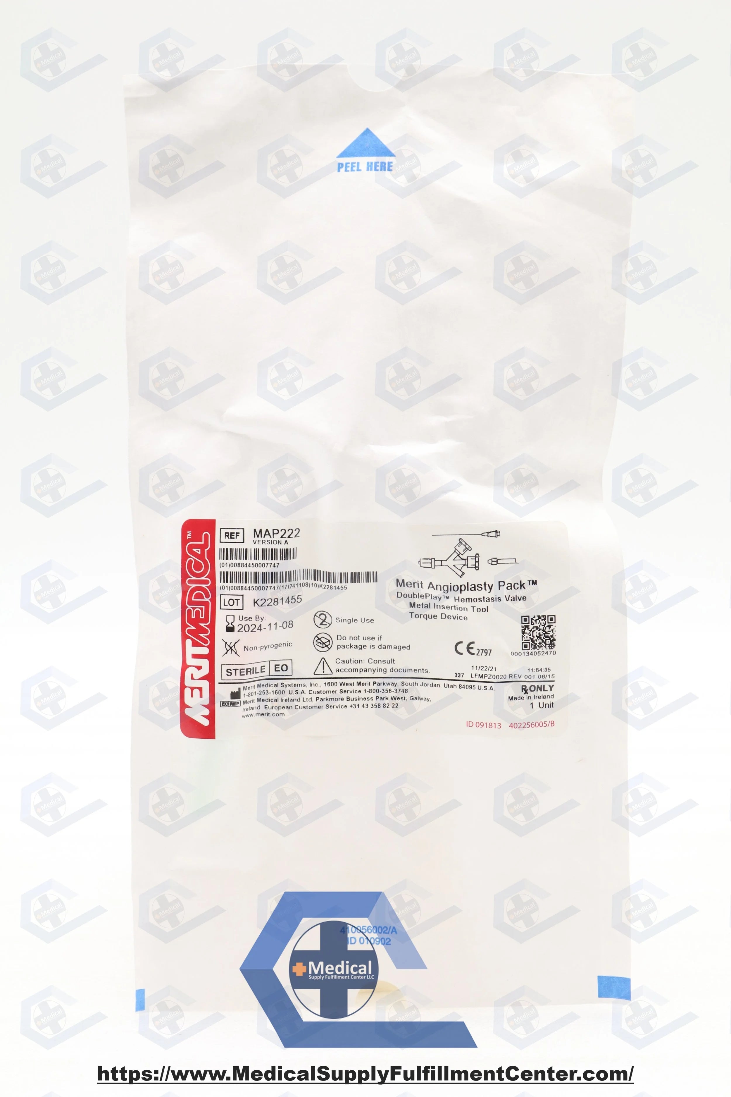 Merit Medical | MAP222 | DoublePlay Double-Y Hemostasis Valve w/Metal Guide Wire Insertion Tool & Torque Devices