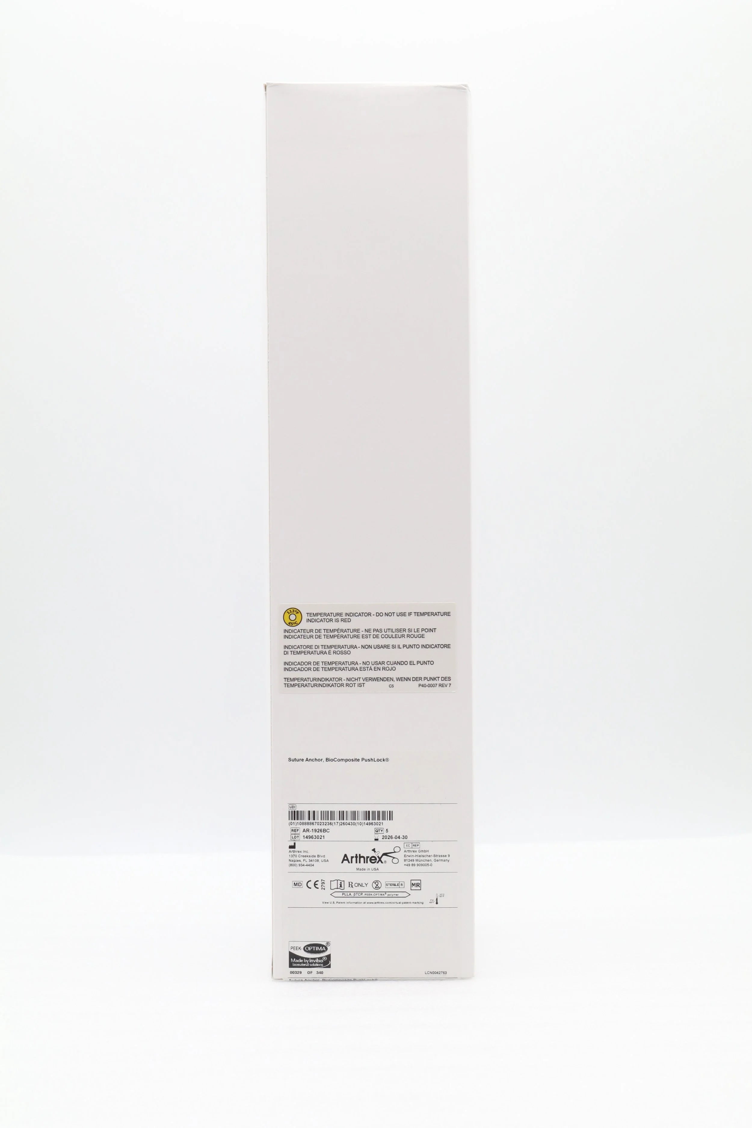 Arthrex | AR-1926BC | Suture Anchor BioComposite PushLock 3.5 x 19.5 mm