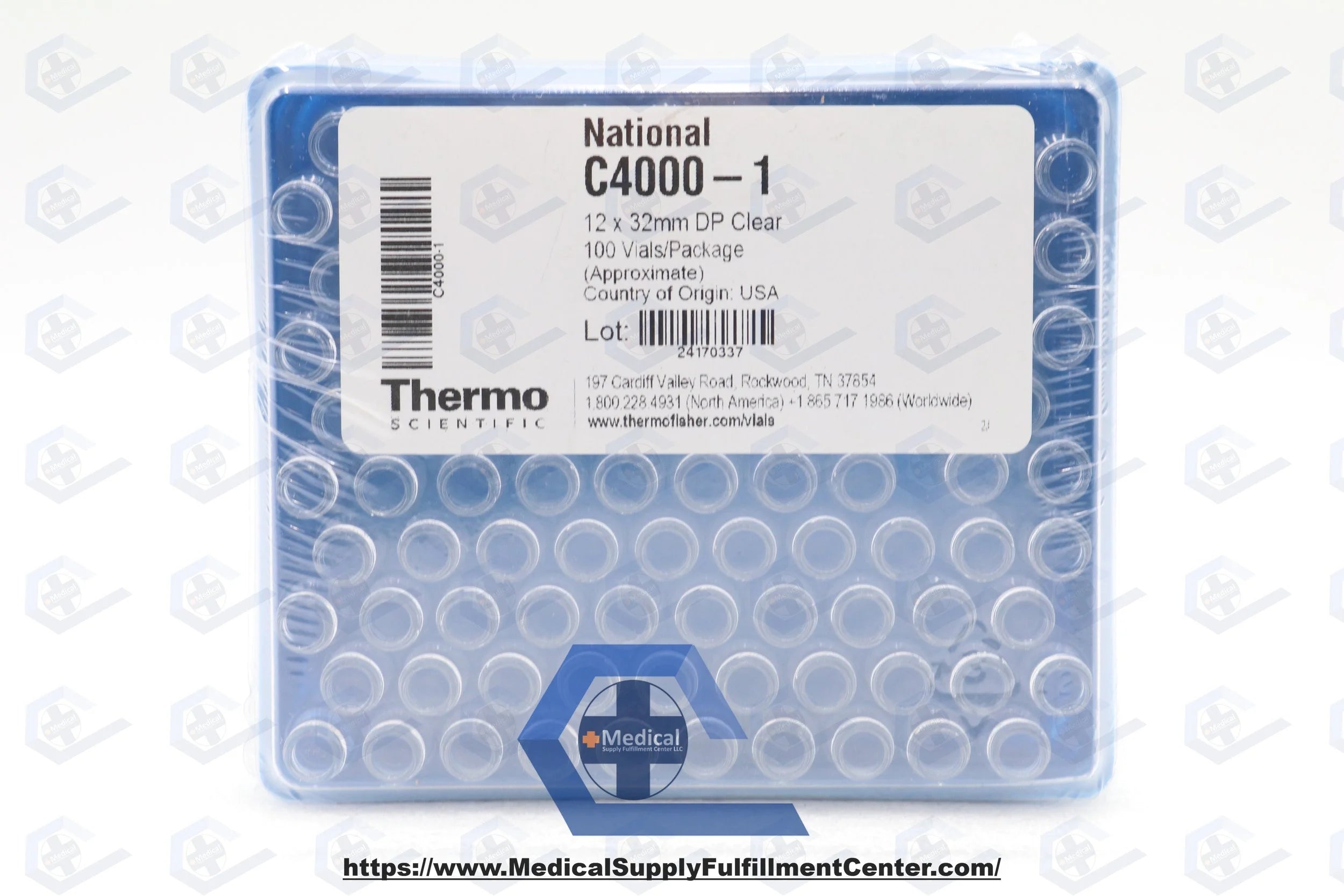 Thermo Scientific | C4000-1 | National Scientific Pack Of 100 Vials 12X32MM DP Clear