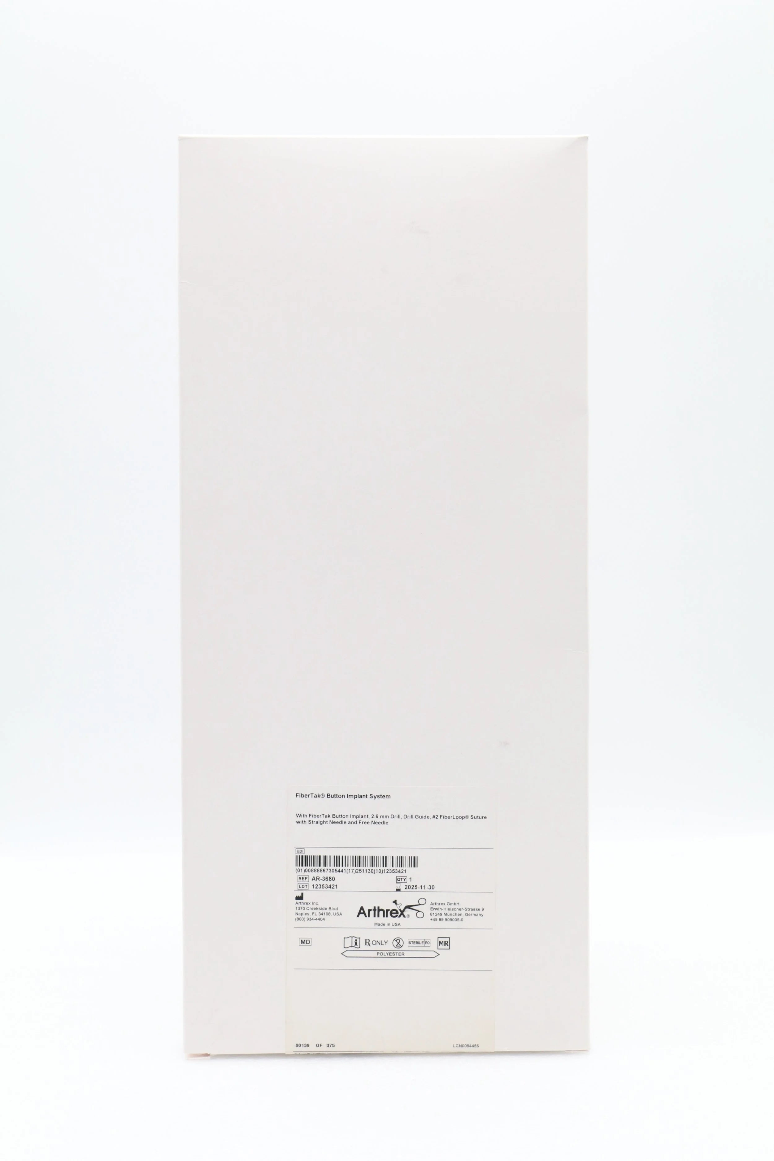 Arthrex | AR-3680 | FiberTak Button Implant System