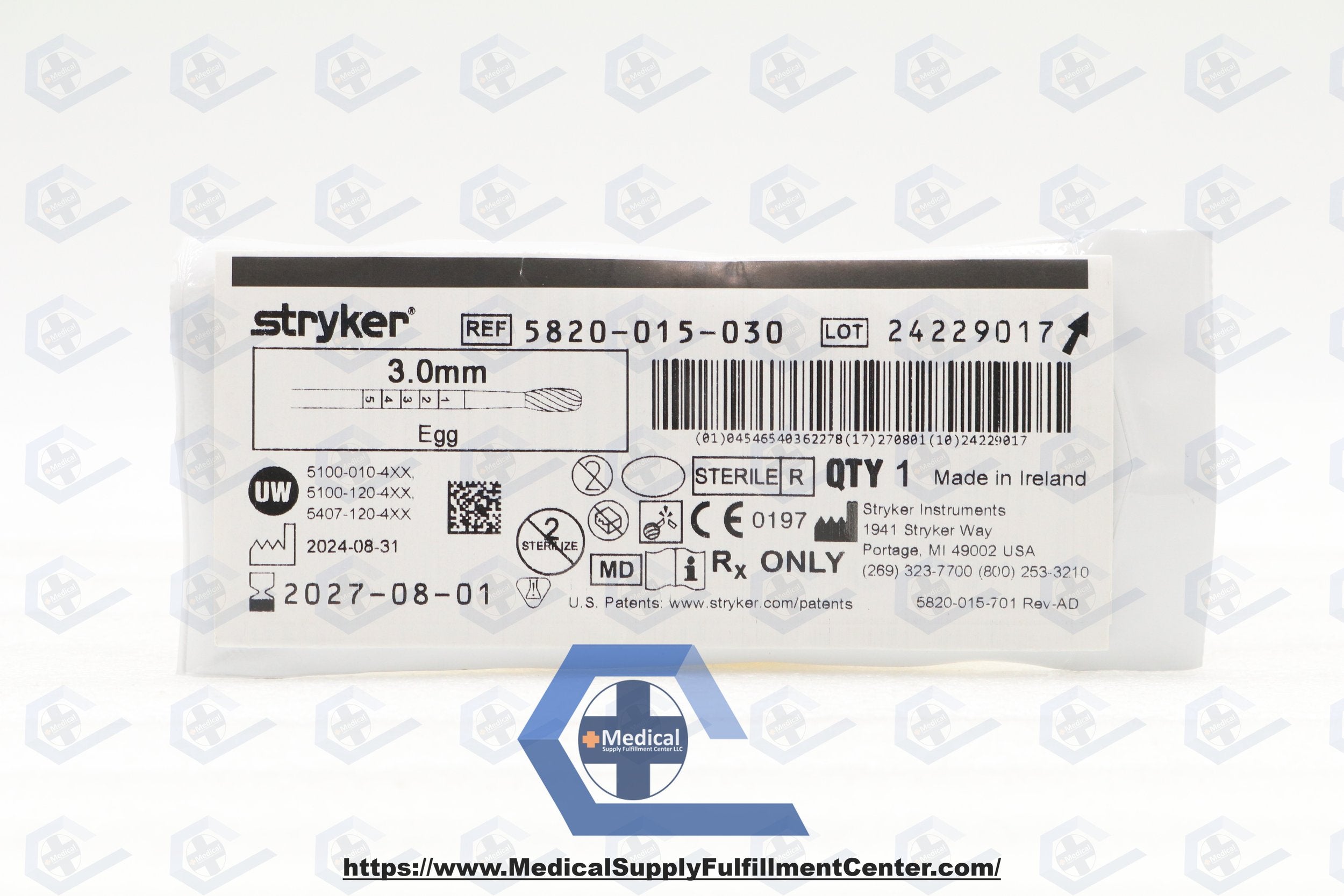 Stryker | 5820-015-030 | 3.0mm Egg Bur