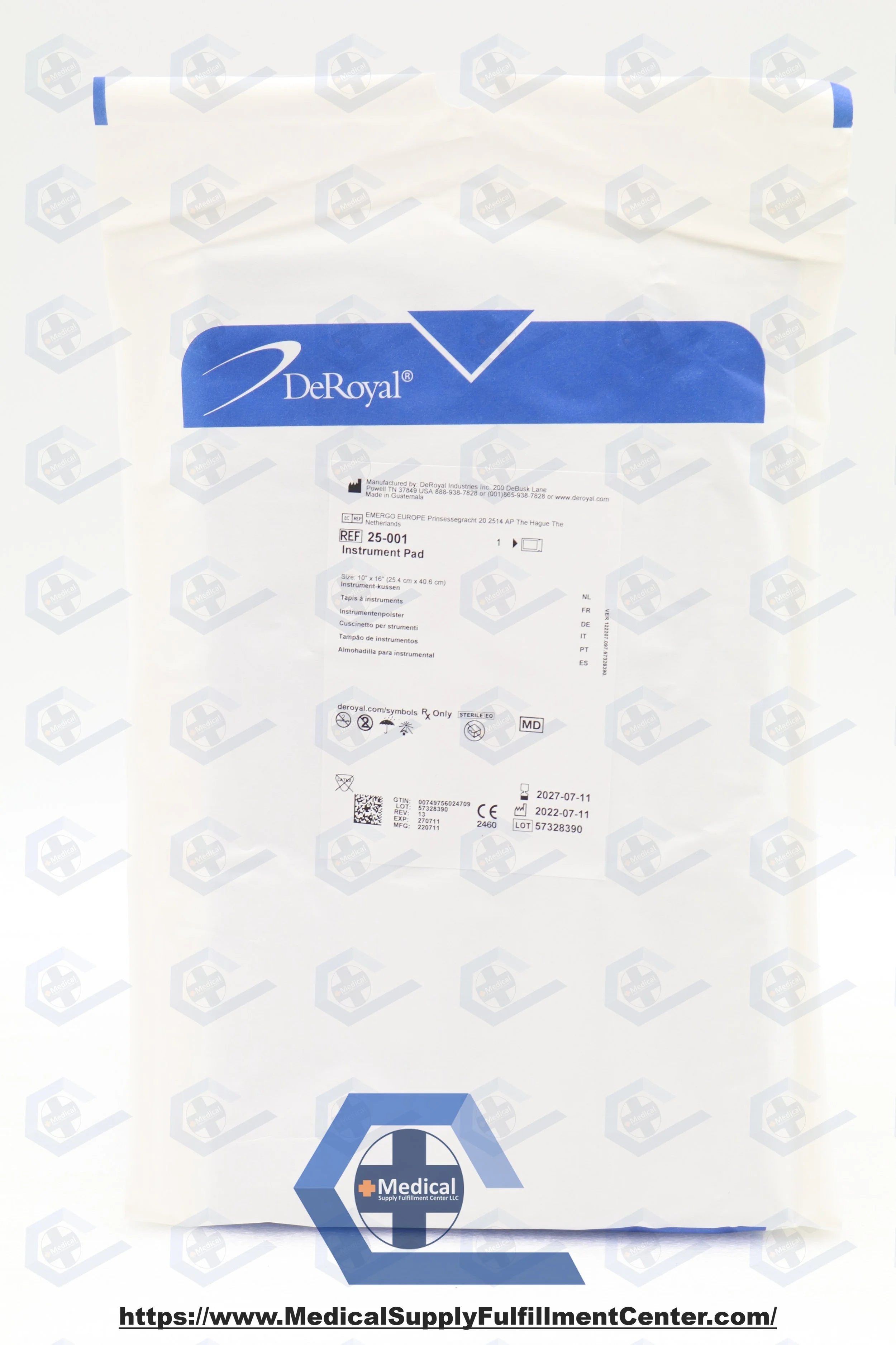Deroyal | 25-001 | PAD SURGICAL INSTRUMENT MAGNETIC 10INW X 16INL STERILE DISPOSABLE
