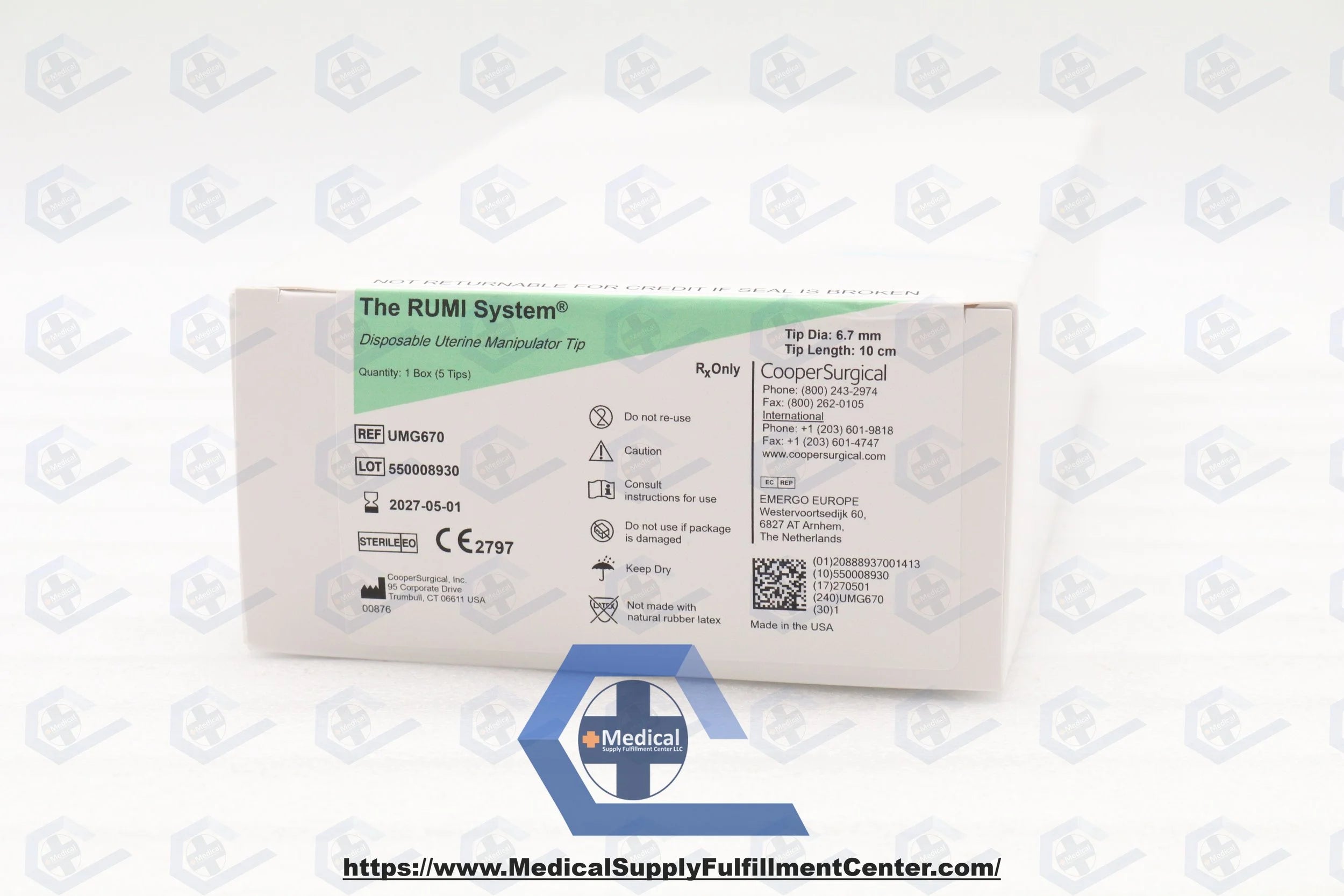 Cooper Surgical | UMG670 | RUMI II Tip Green, 6.7mm x 10cm