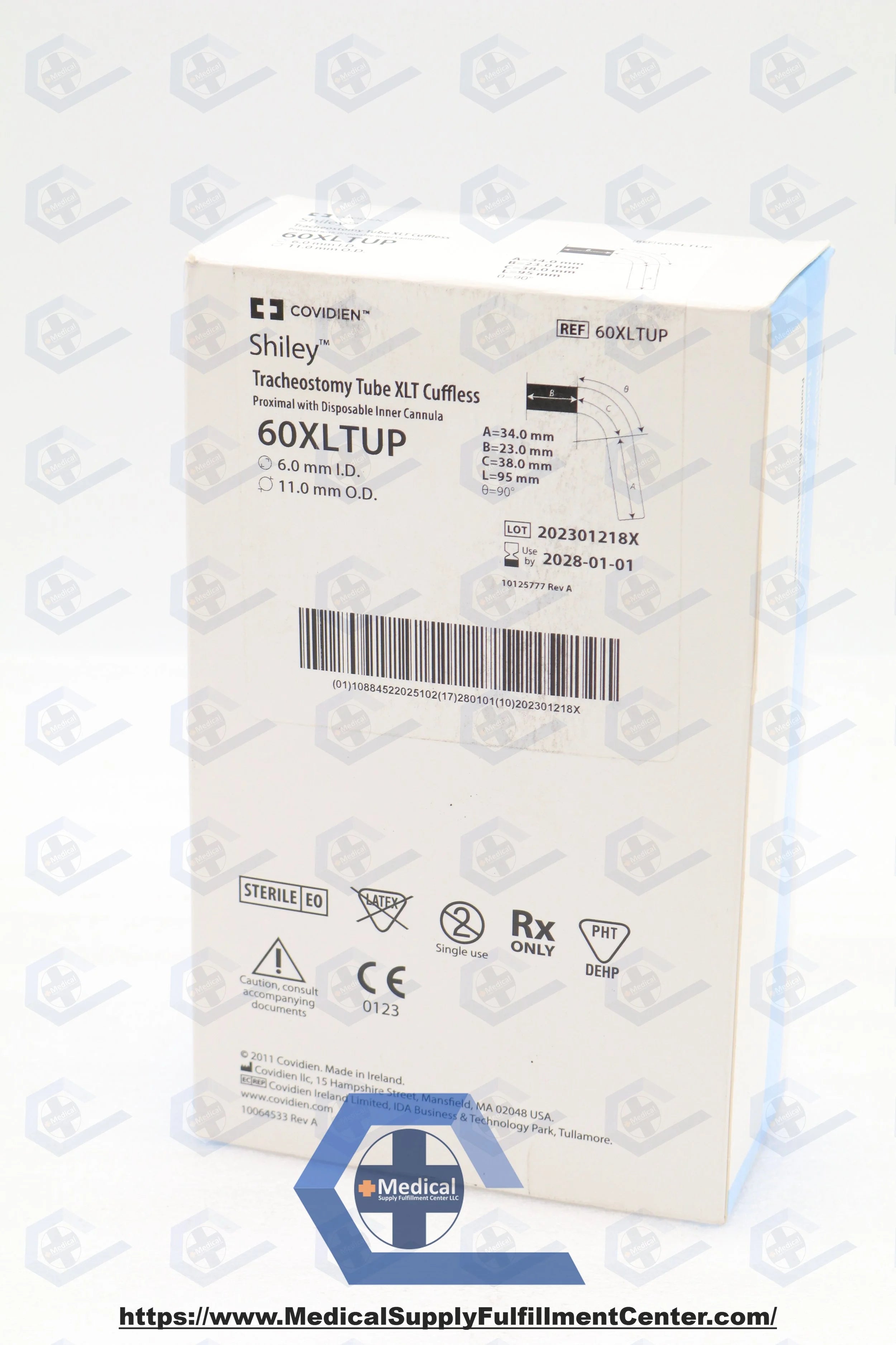 Covidien | 60XLTUP | SHILEY TRACHEOSTOMY TUBE XLT CUFFLESS PROXIMAL WITH DISPOSABLE INNER CANNULA 6MM I.D. 11MM O.D. (TWO PIECE KIT)