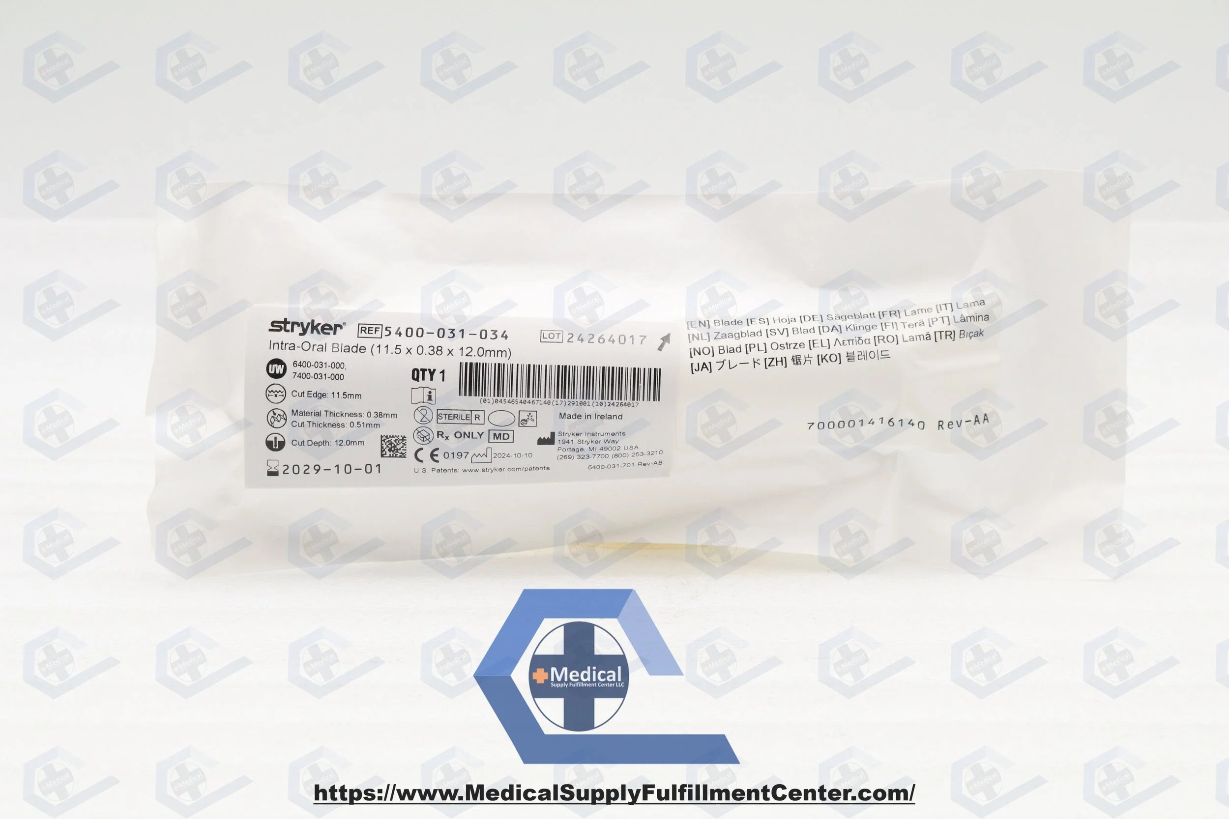 Stryker | 5400-031-034 | Core Intra-Oral Blade 11.5mm x 12mm x 0.38mm
