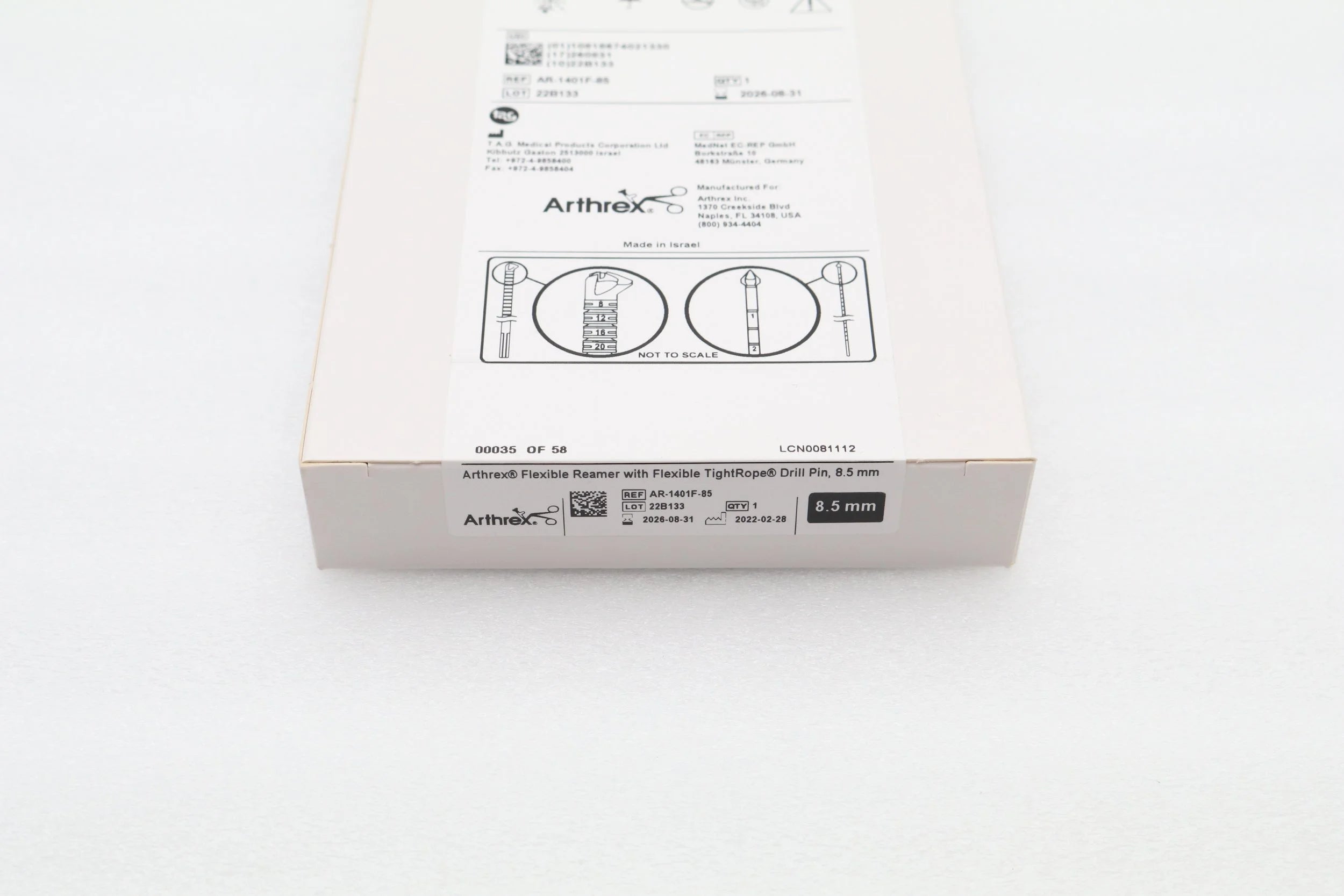 Arthrex | AR-1401F-85 | Flexible Reamer with Flexible TightRope Drill Pin 8.5mm