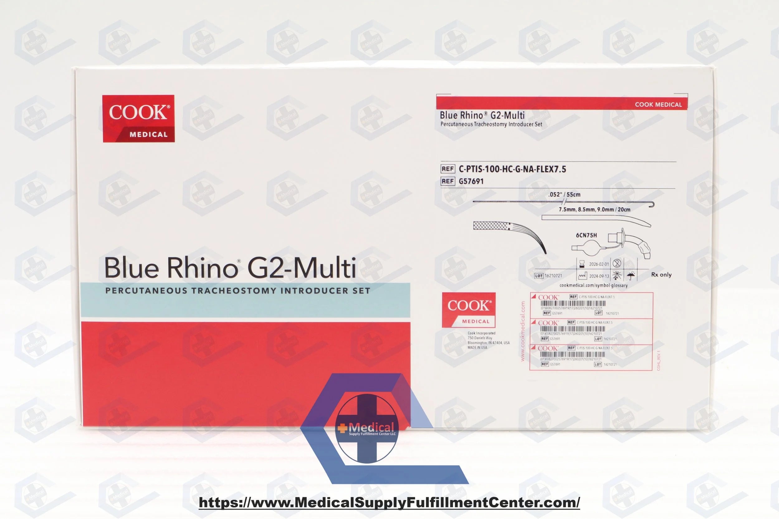 Cook Medical | G57691 | Tracheostomy Introducer Set, 7.5/8.5/9 mm Loading Dilator Diameter, with 7.5 mm Shiley Adult Tracheostomy Tube