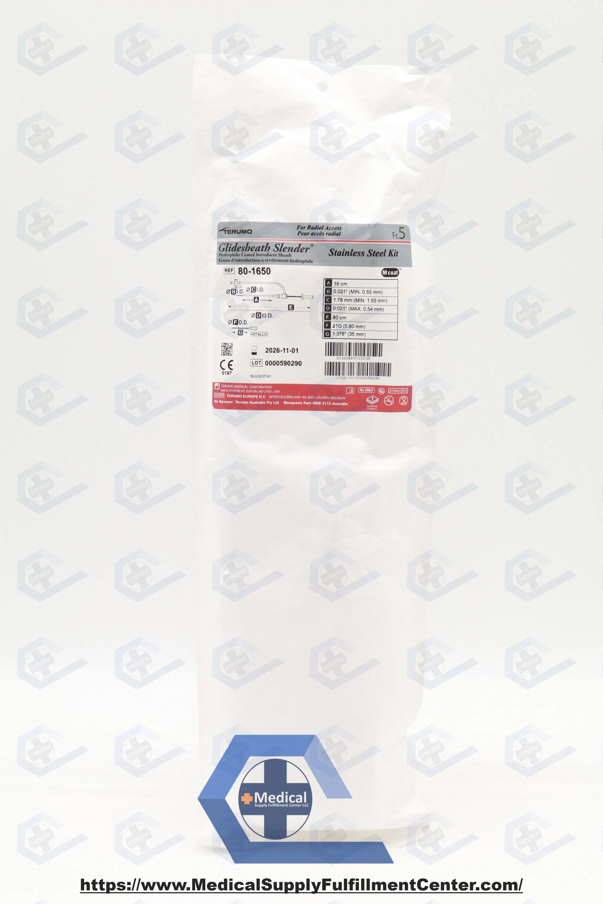 Terumo | 80-1650 | GlideSheath Slender SS-Kit 5F x 16cm, 21G