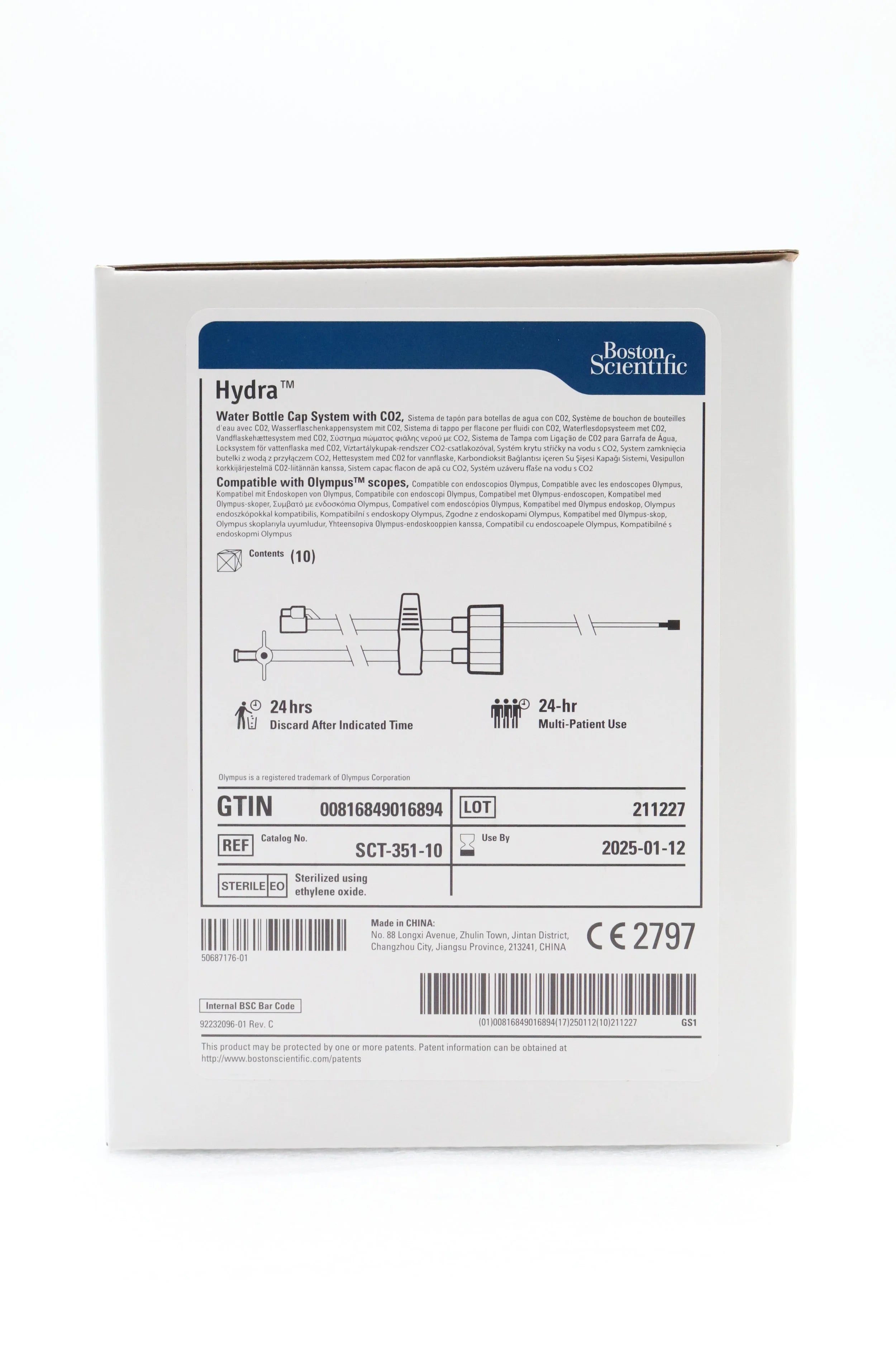 Boston Scientific | SCT-351-10 | SCT-351 Hydra Water Bottle Cap System with C02 Compatible with Olympus scopes