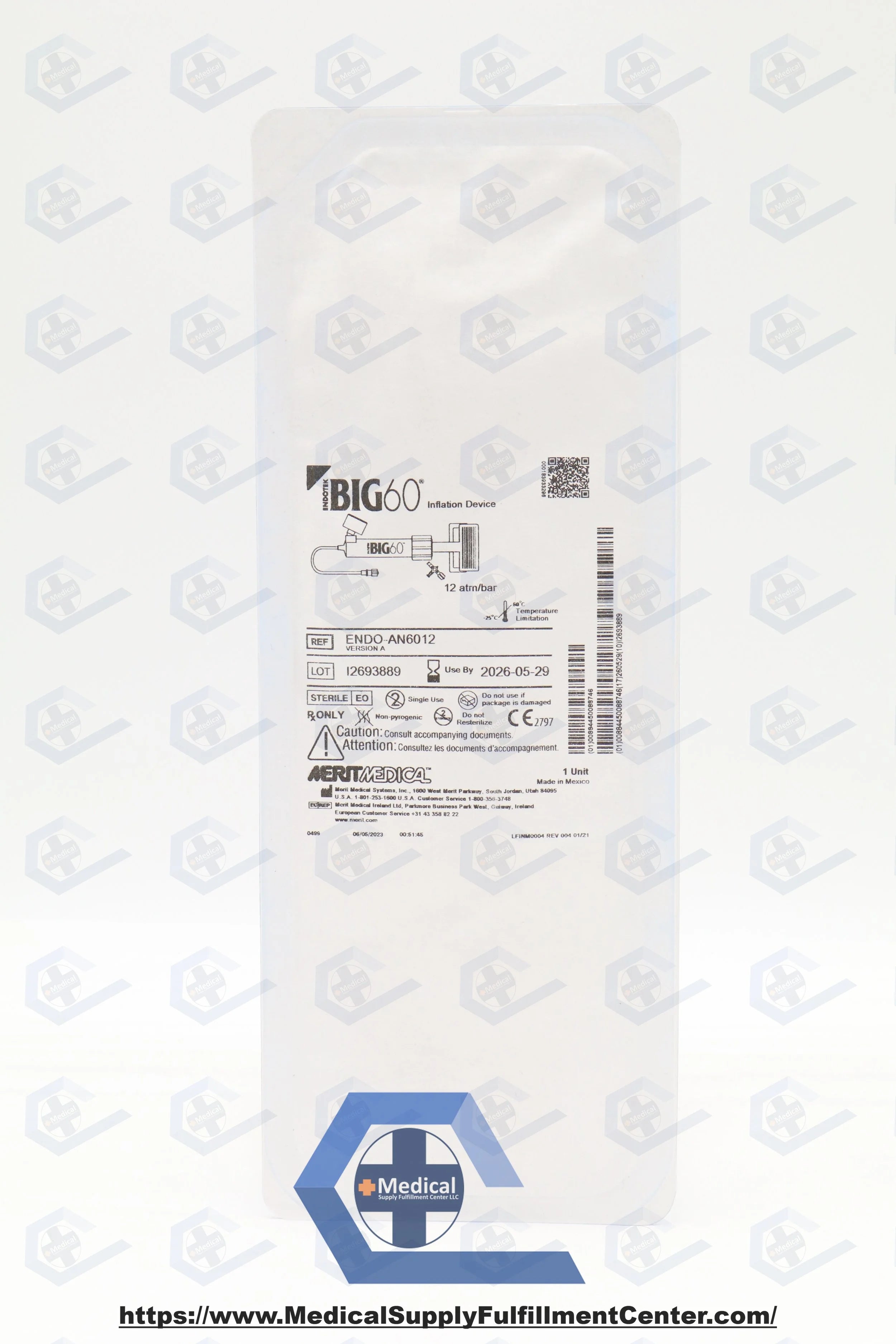 Merit Medical | ENDO-AN6012 | Merit Big 60 Inflation Device 12 atm/bar