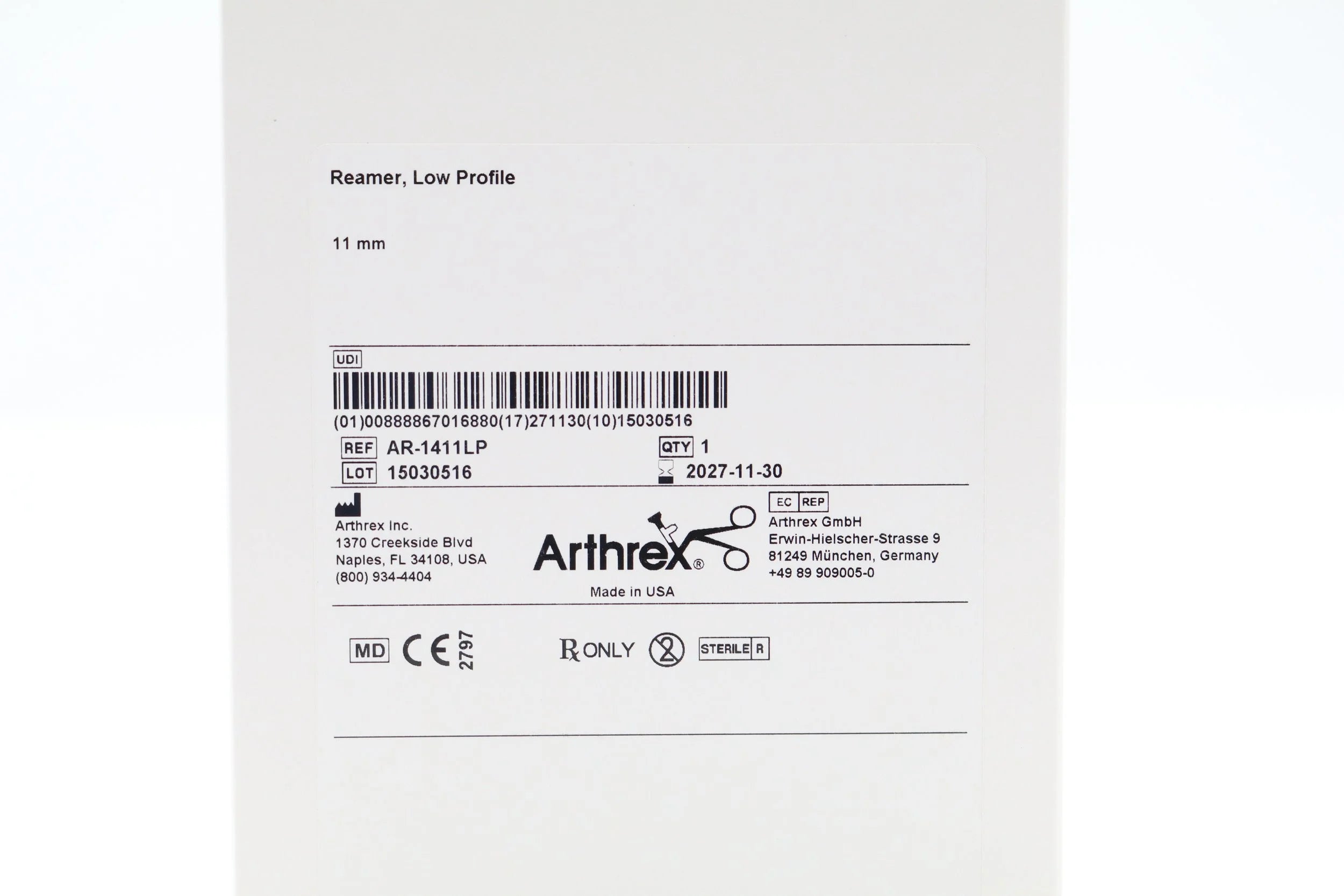 Arthrex | AR-1411LP | Reamer Low Profile 11mm