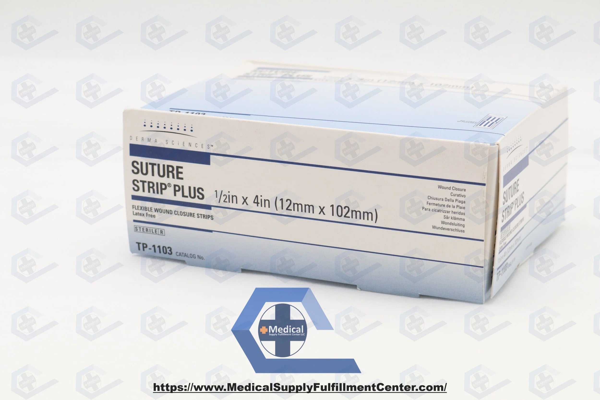 Derma Sciences | TP-1103 | Suture Strip Plus Flexible Elastic Wound Closure Strips, 1/2"W x 4"L