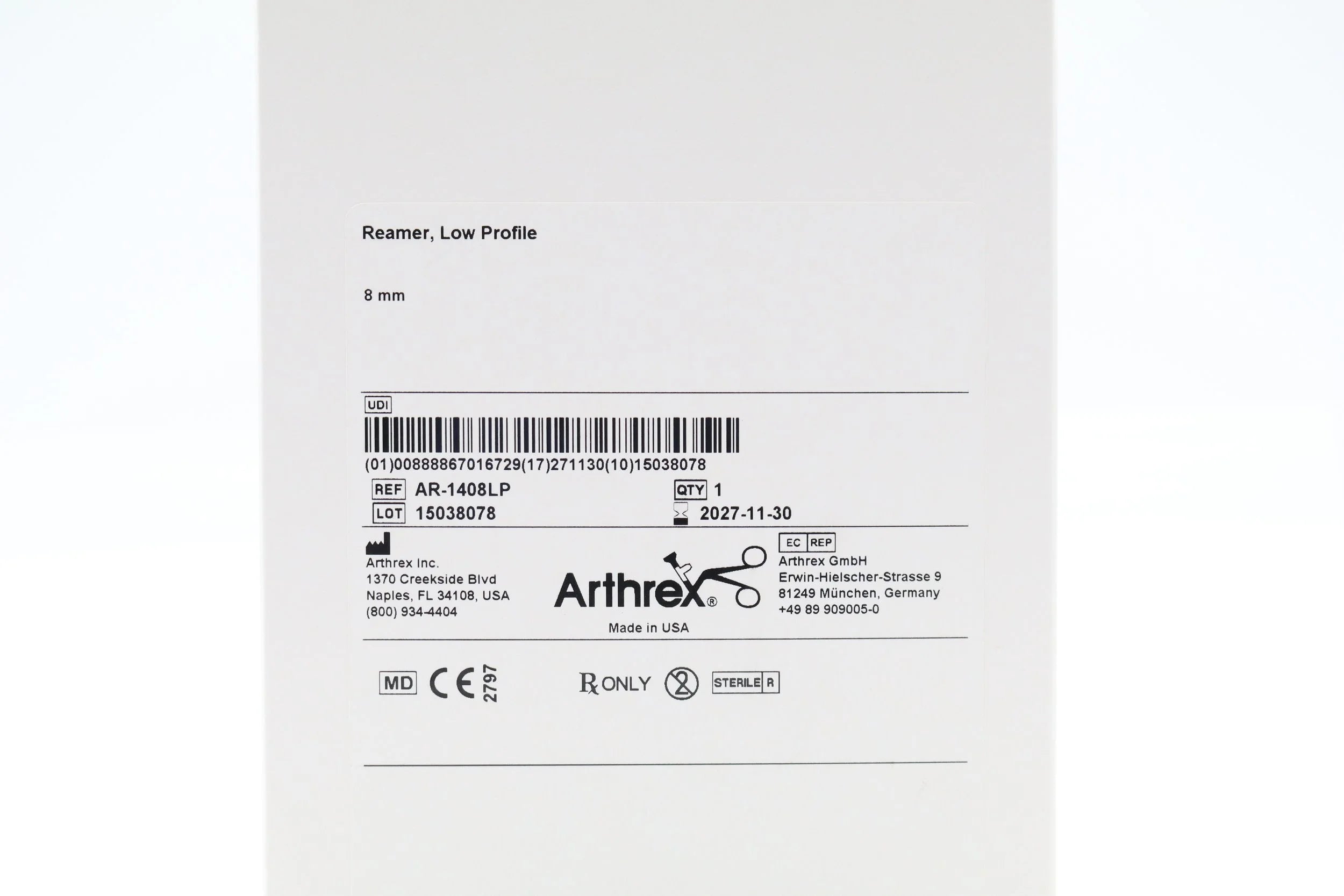 Arthrex | AR-1408LP | Reamer, Low Profile 8mm