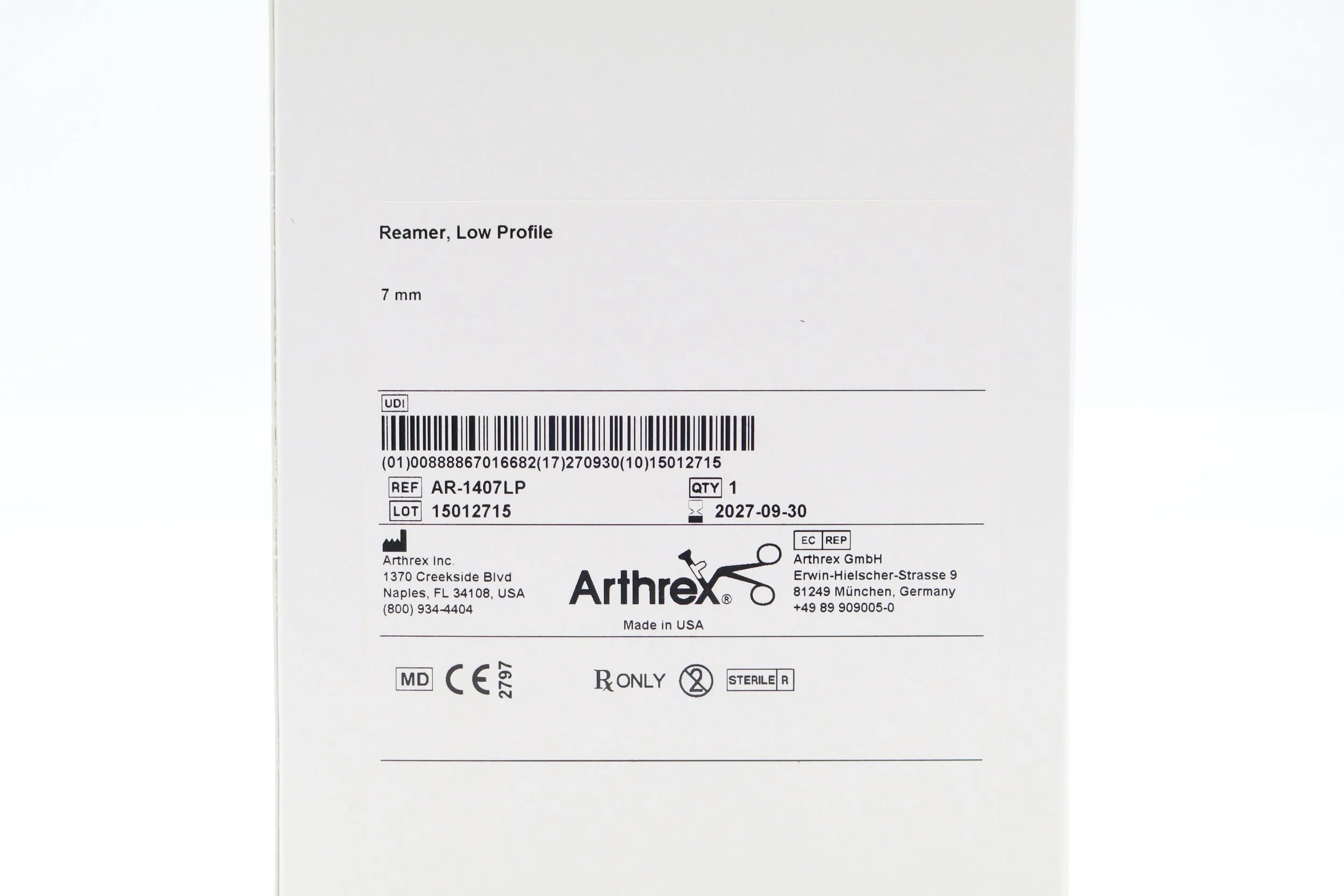 Arthrex | AR-1407LP | Reamer Low Profile 7mm