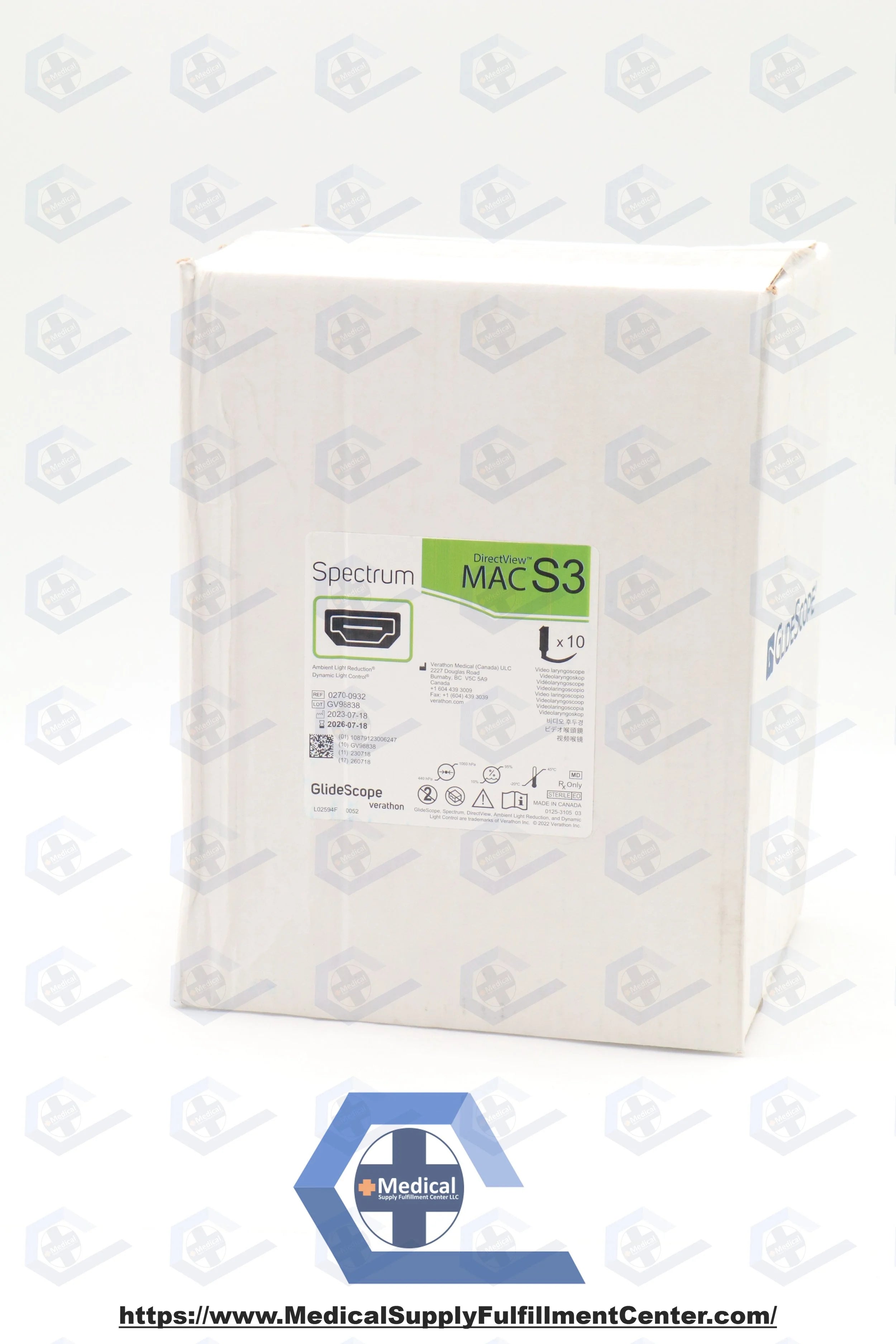 Verathon Medical | 0270-0932 | Spectrum Glidescopes - GLIDESCOPE, SPECTRUM, DIRECTVIEW, MAC S3