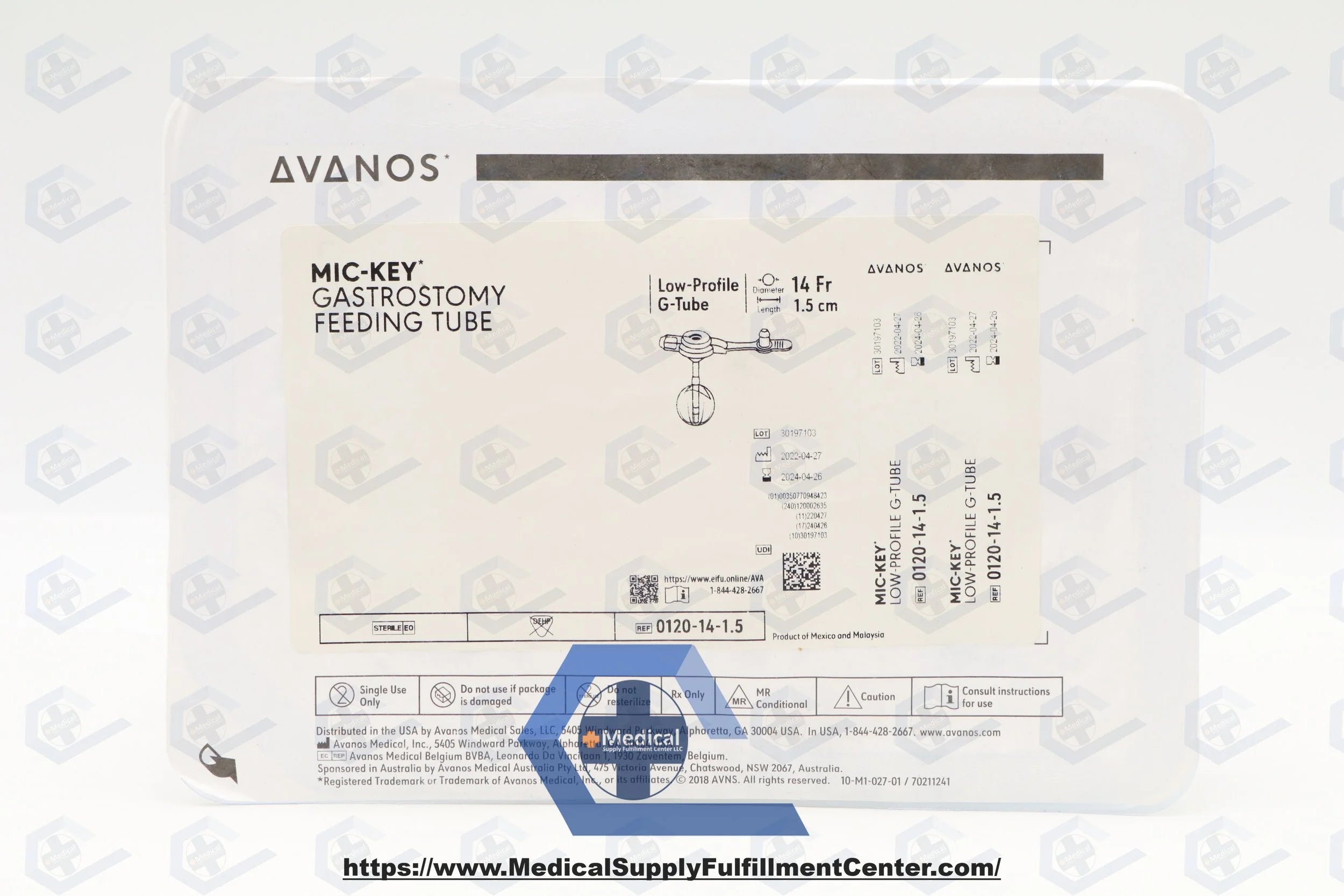 Avanos Medical | 0120-14-1.5 | MIC-KEY Low-Profile Gastrostomy Feeding Tube: 14F x 1.5cm