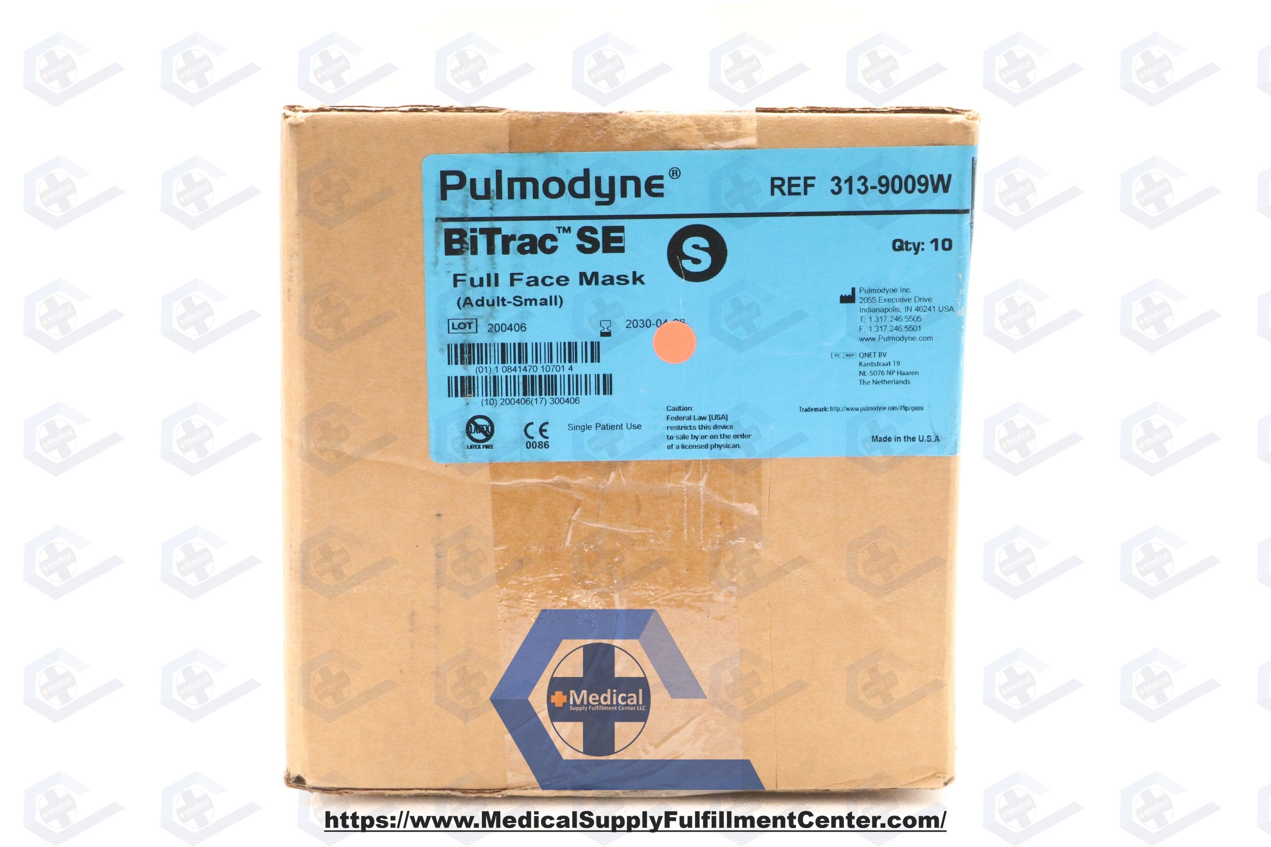 Pulmodyne | 313-9009W | BiTrac NIV SE Full Face Mask Fixed with Standard Elbow 22mm Female, OmniClip with Silicone Forehead Pad and Head Strap, Adult Small