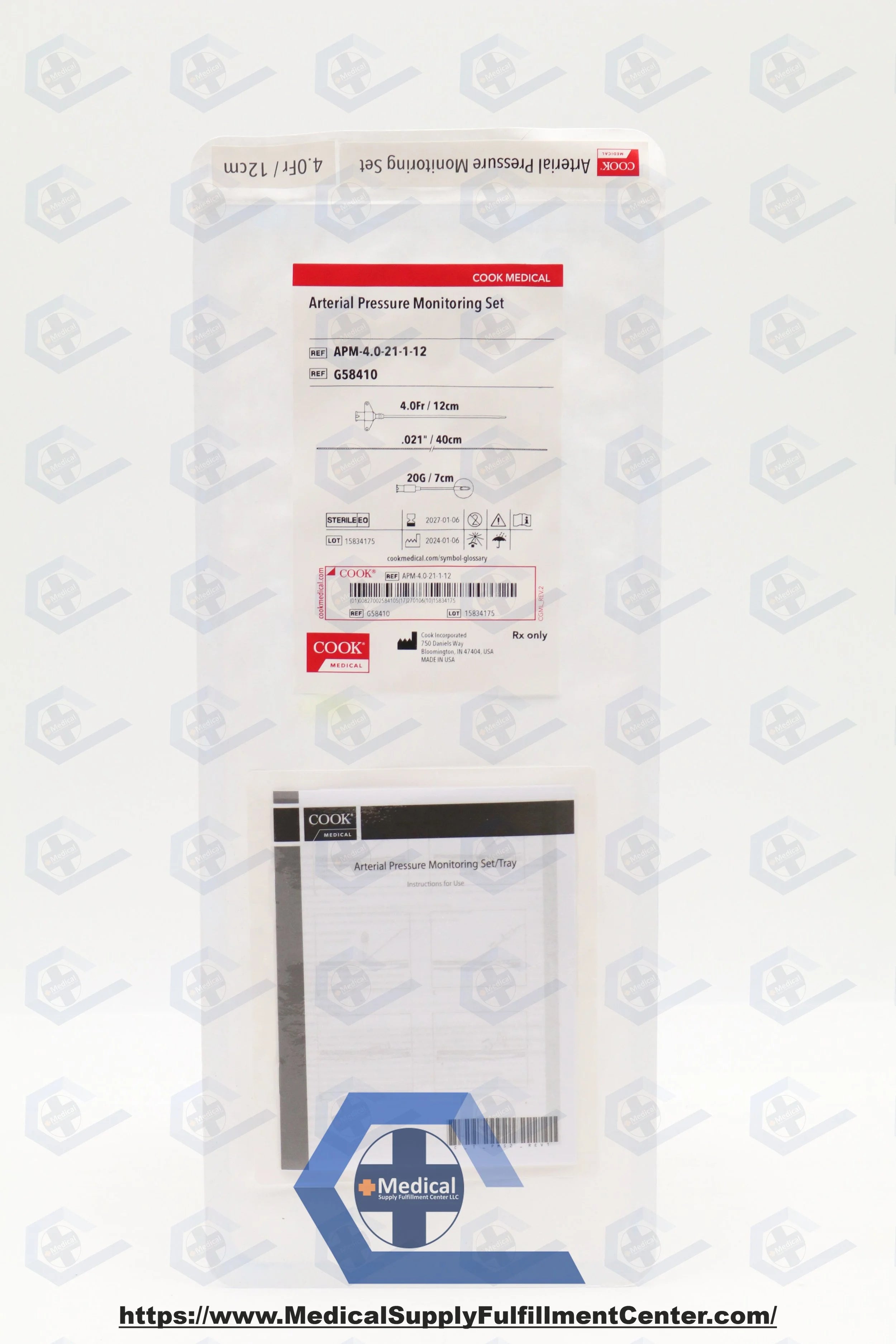 Cook Medical | G58410 | Arterial Pressure Monitoring Set 3F x 8cm, 21G, 0.018"