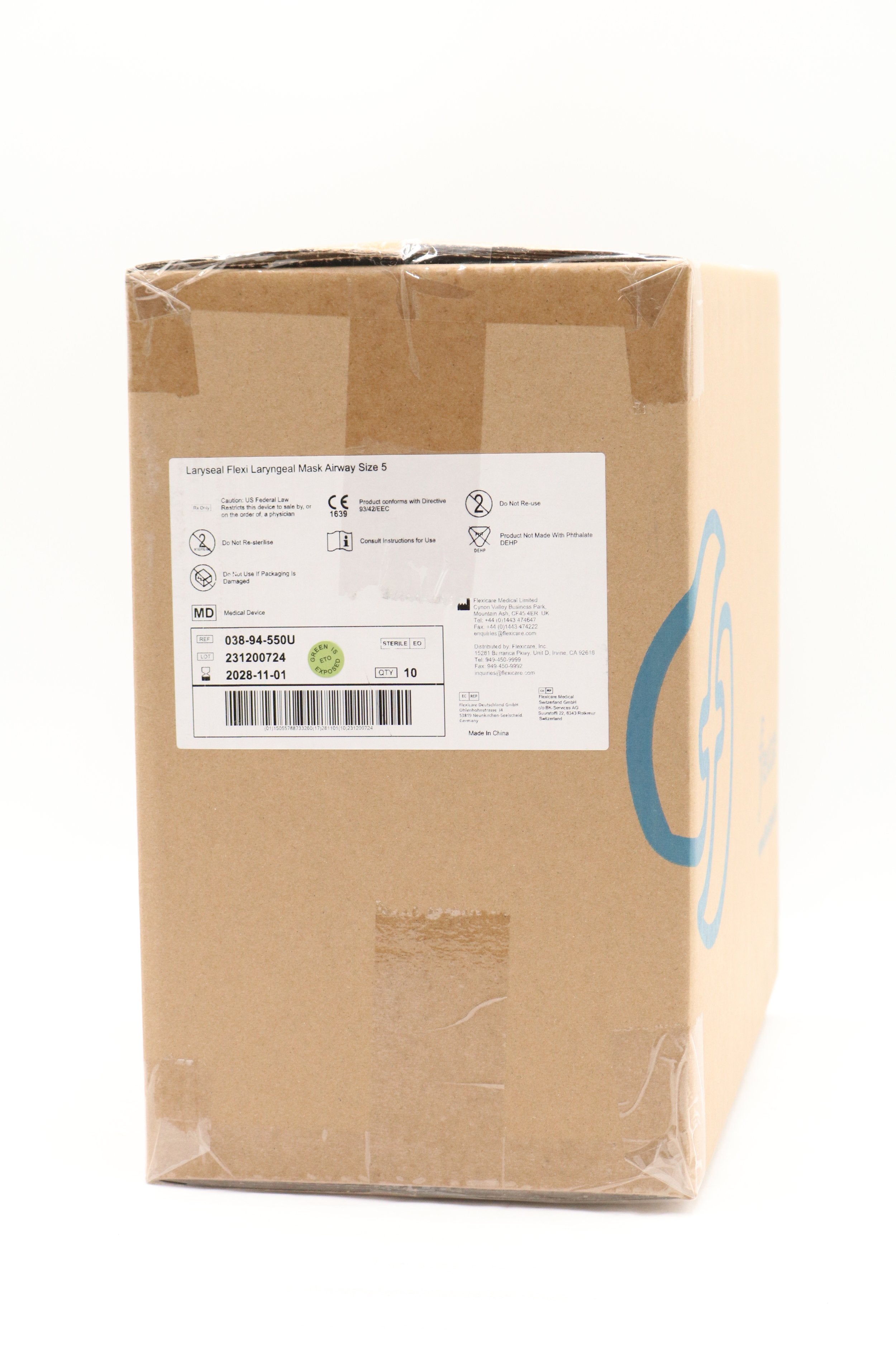 Flexicare | 038-94-550U | Laryseal Flexi Curved Laryngeal Mask Size 5 Single Patient Use