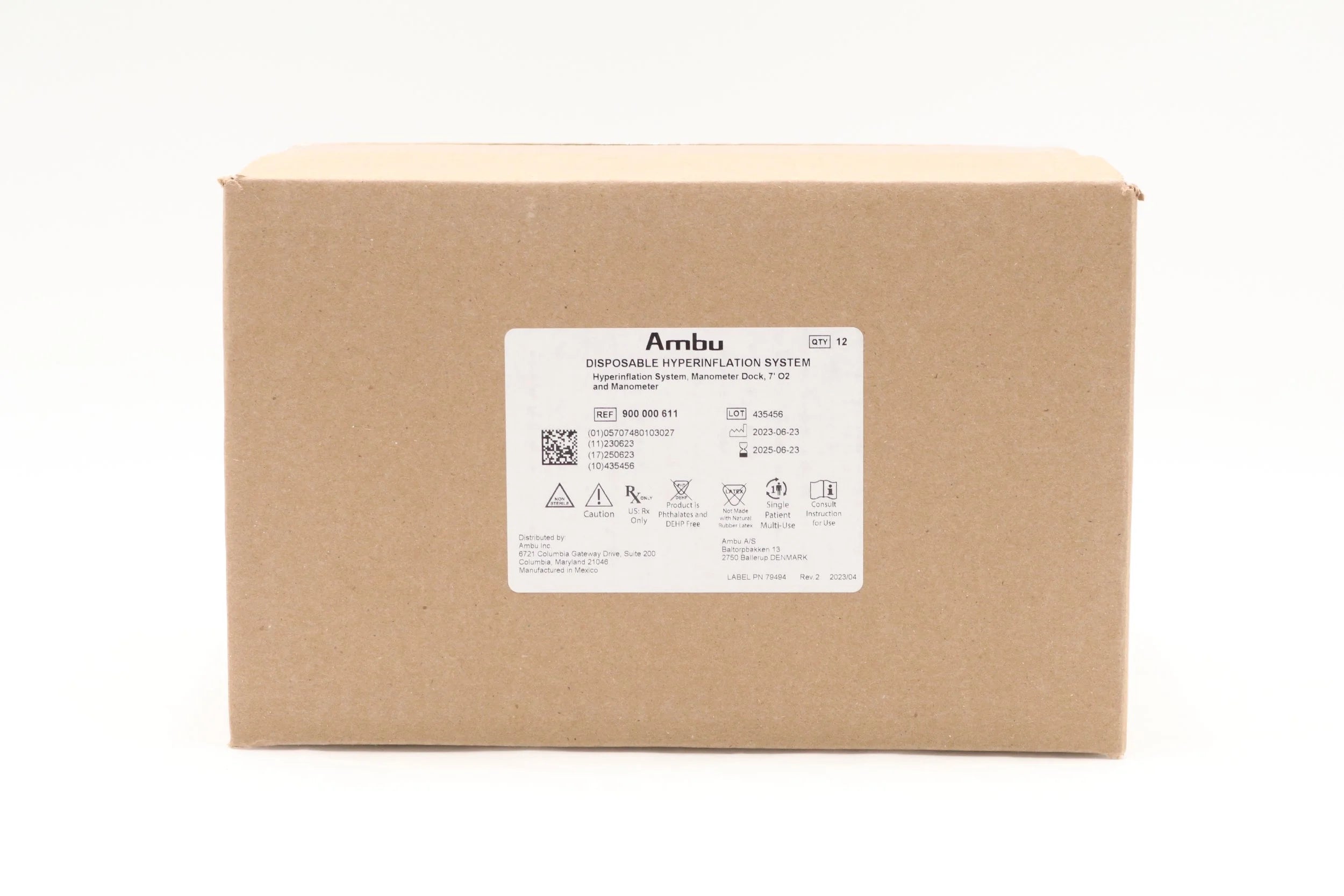 Ambu | 900000611 | (900-000-611) Hyperinflation Bags - Hyperinflation Bag, Elbow, 7' Oxygen Tubing, Manometer