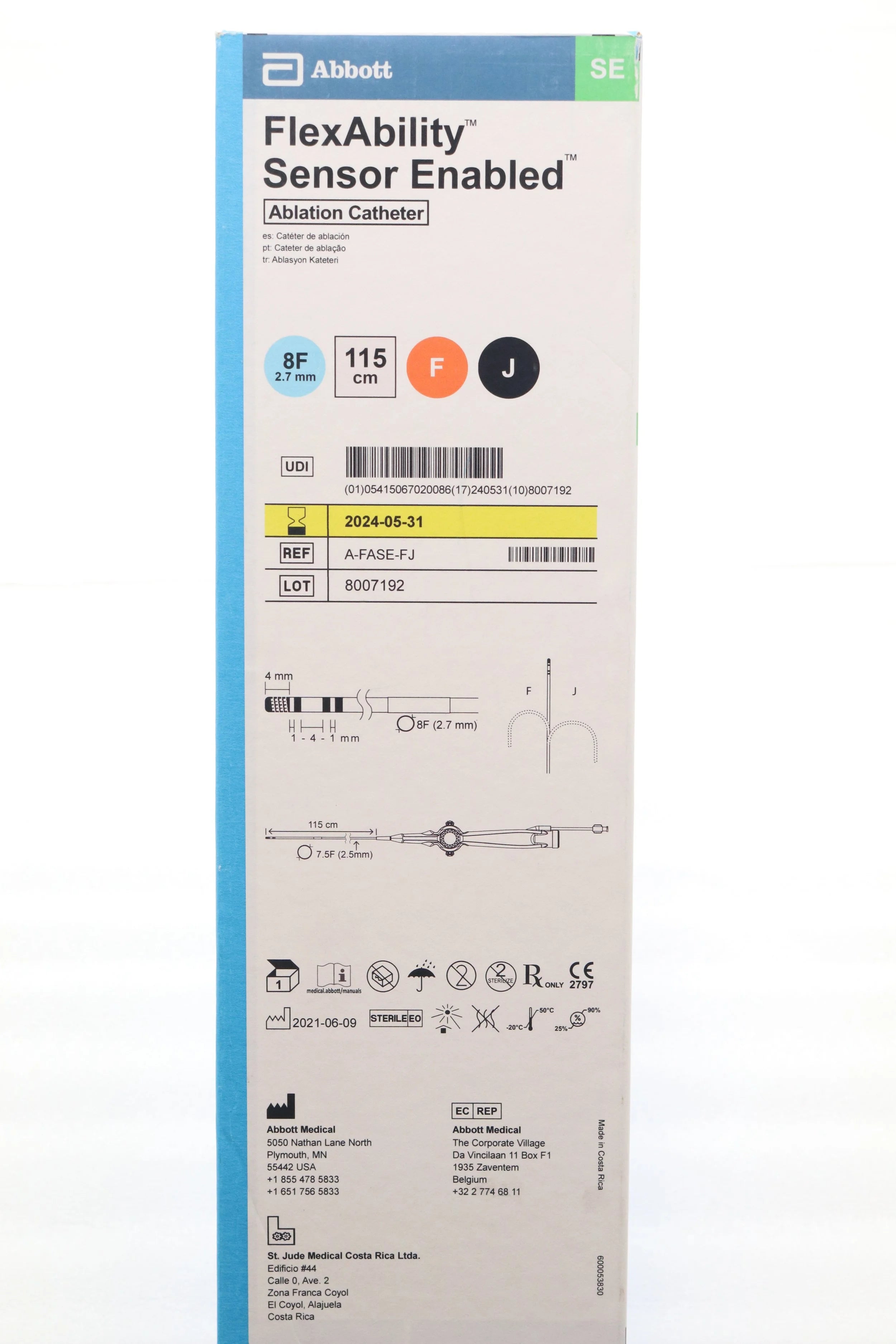 Abbott | A-FASE-FJ | FlexAbility Sensor Enabled Bidirectional Irrigated Ablation Catheter with F-J Curve