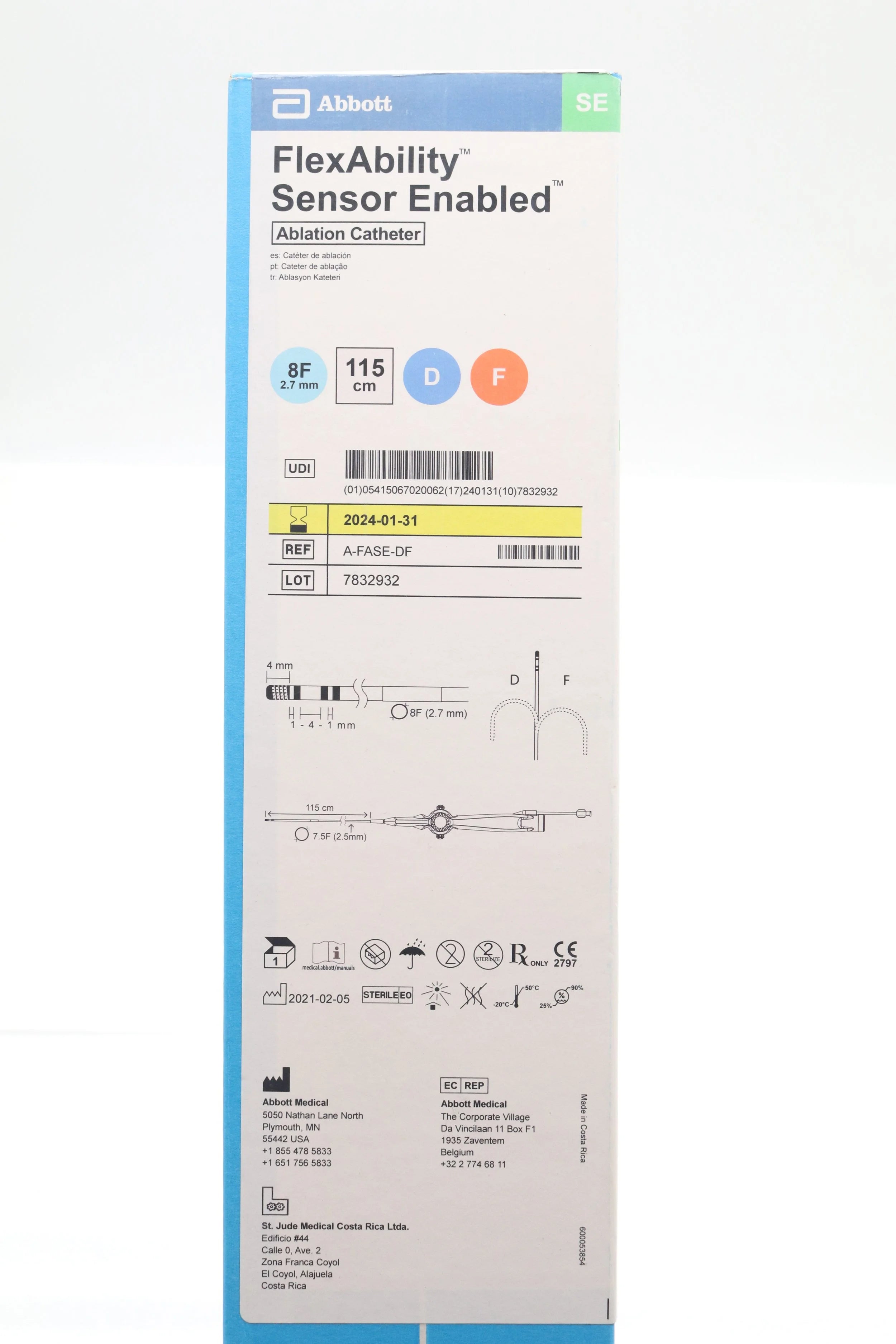 Abbott | A-FASE-DF | FlexAbility Sensor Enabled Bidirectional Irrigated Ablation Catheter with D-F Curve